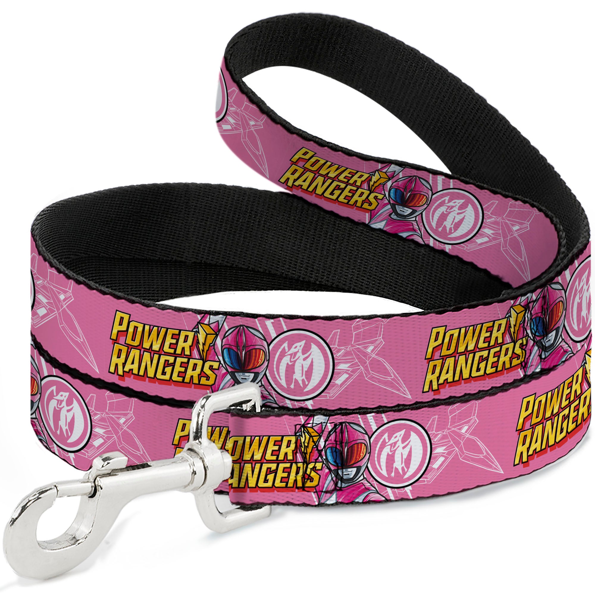 Dog Leash - POWER RANGERS Pink Ranger Pterodactyl Pose and Coin Icon Pink