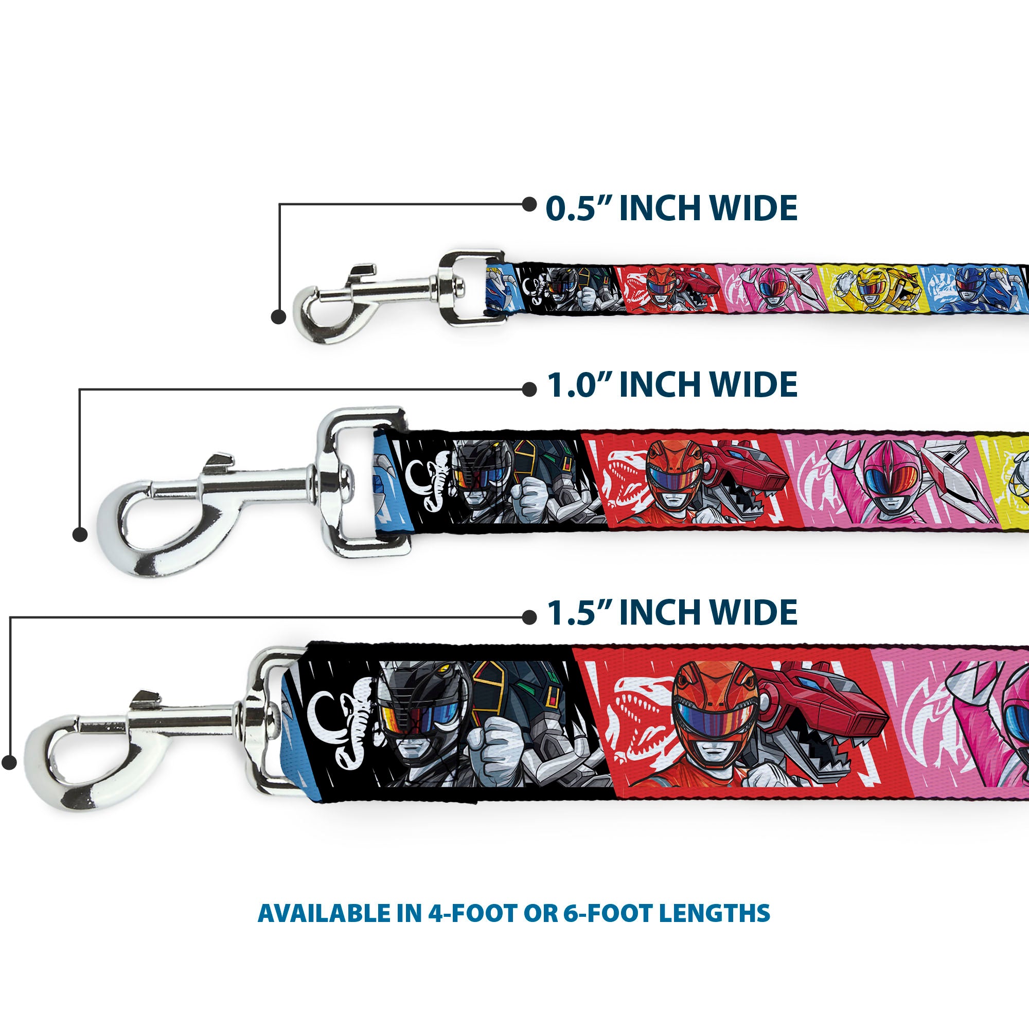 Dog Leash - Power Rangers Pose and Zord Blocks Multi Color