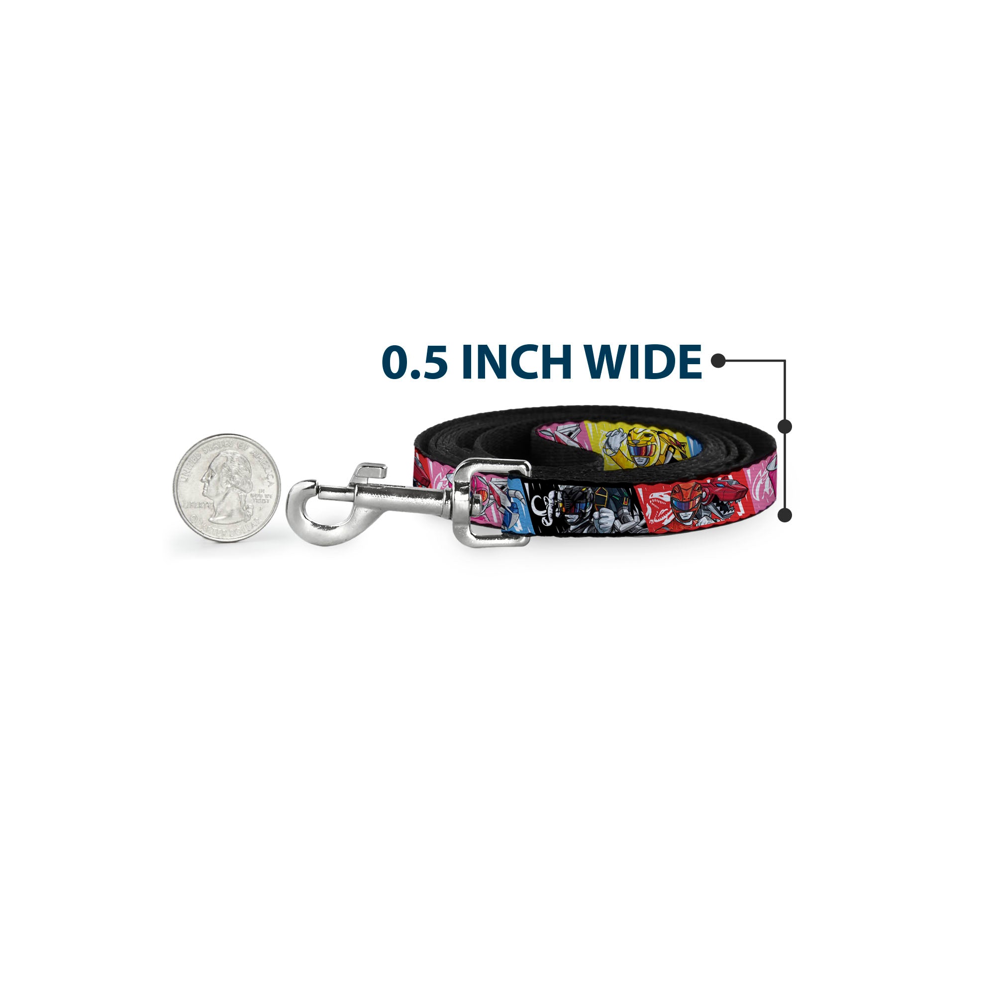 Dog Leash - Power Rangers Pose and Zord Blocks Multi Color