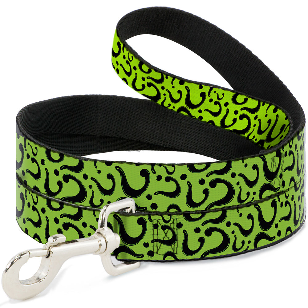 Dog Leash - Question Mark Scattered Lime Green/Black Dog Leashes DC Comics
