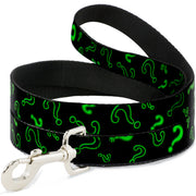 Dog Leash - Question Mark Scattere2 Black/Neon Green Dog Leashes DC Comics