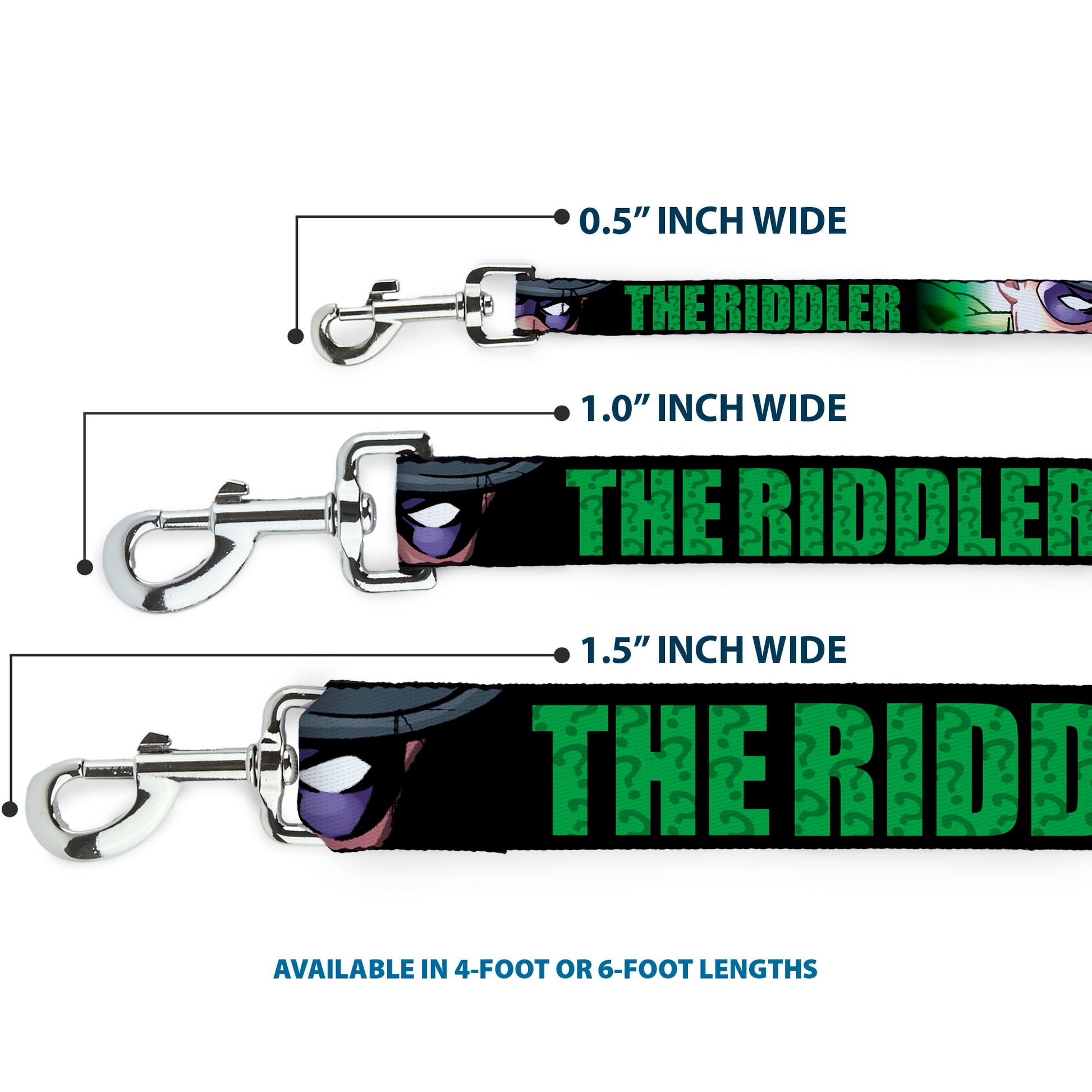 Dog Leash - THE RIDDLER/Face CLOSE-UP Black/Green Dog Leashes DC Comics