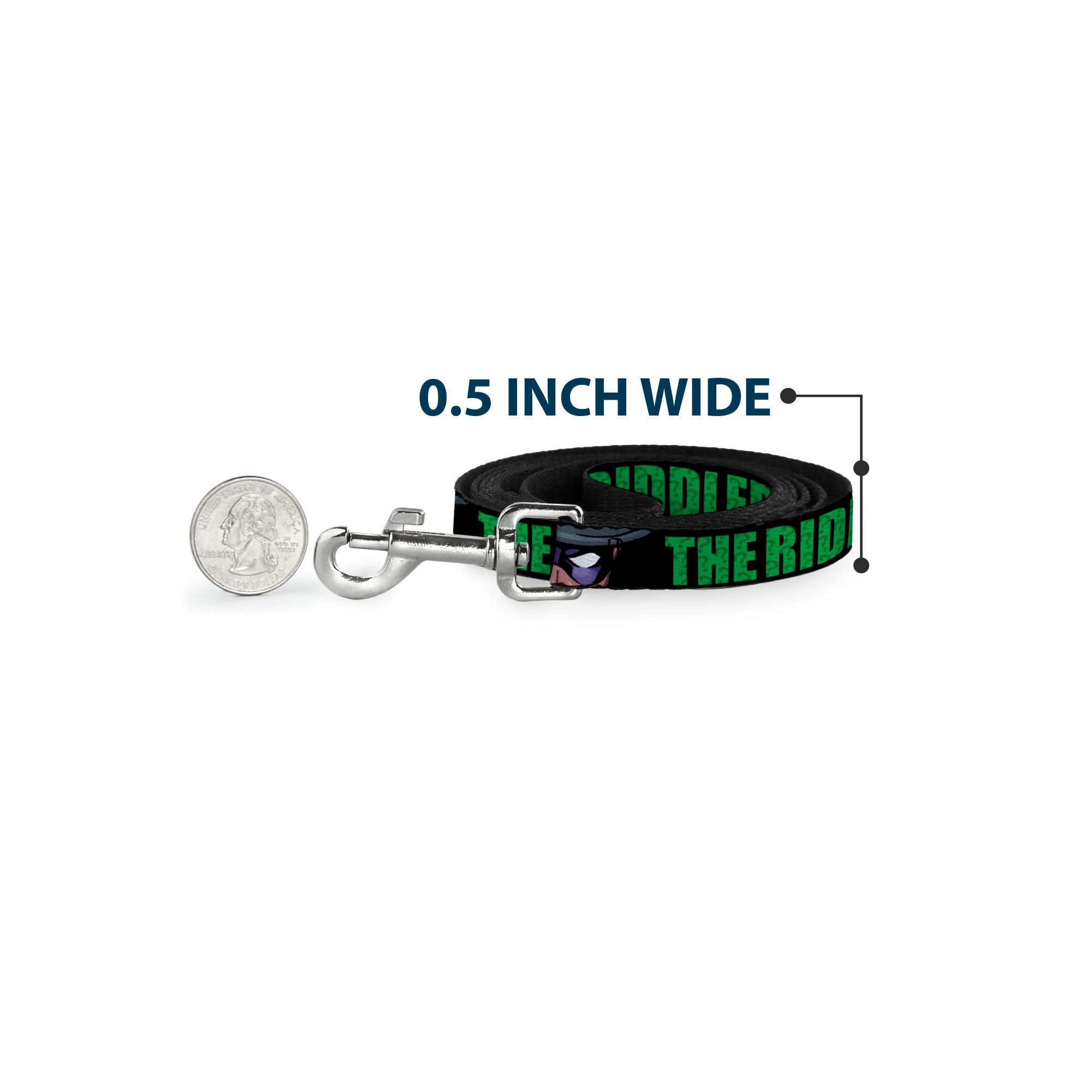 Dog Leash - THE RIDDLER/Face CLOSE-UP Black/Green Dog Leashes DC Comics