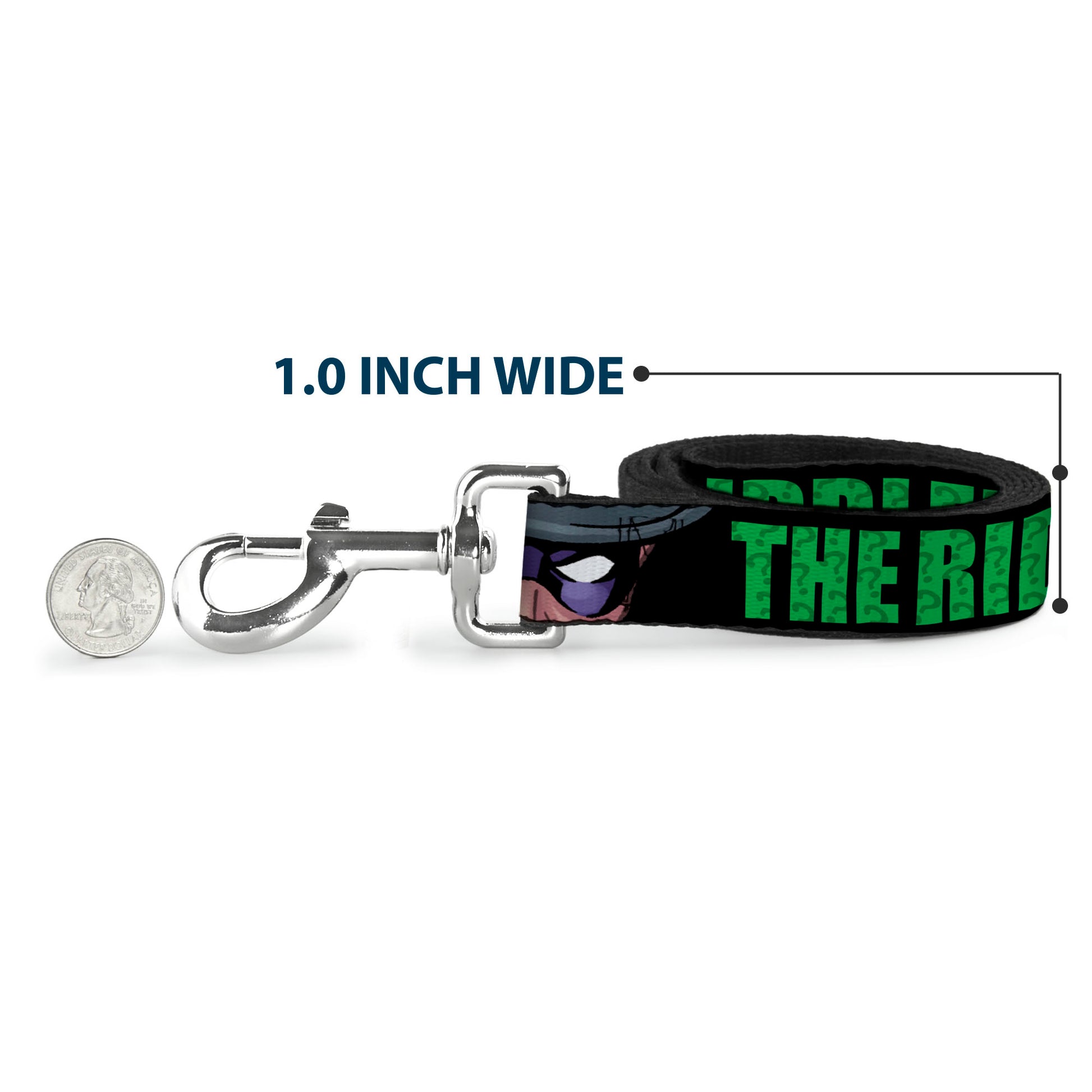 Dog Leash - THE RIDDLER/Face CLOSE-UP Black/Green Dog Leashes DC Comics