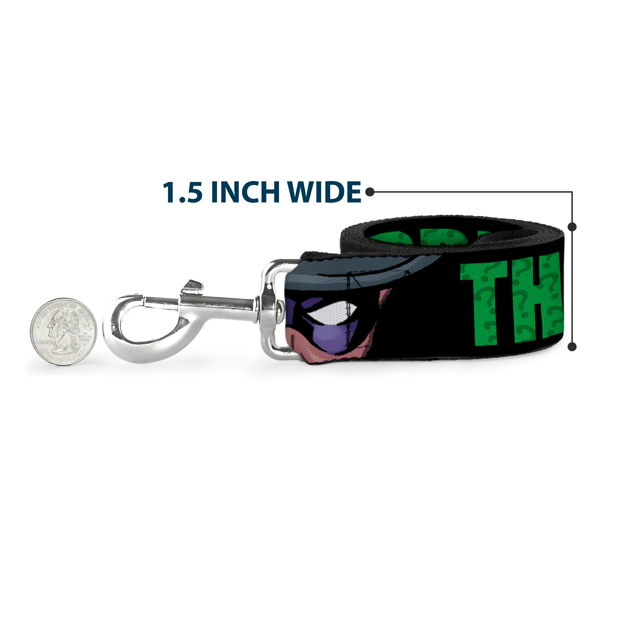 Dog Leash - THE RIDDLER/Face CLOSE-UP Black/Green Dog Leashes DC Comics