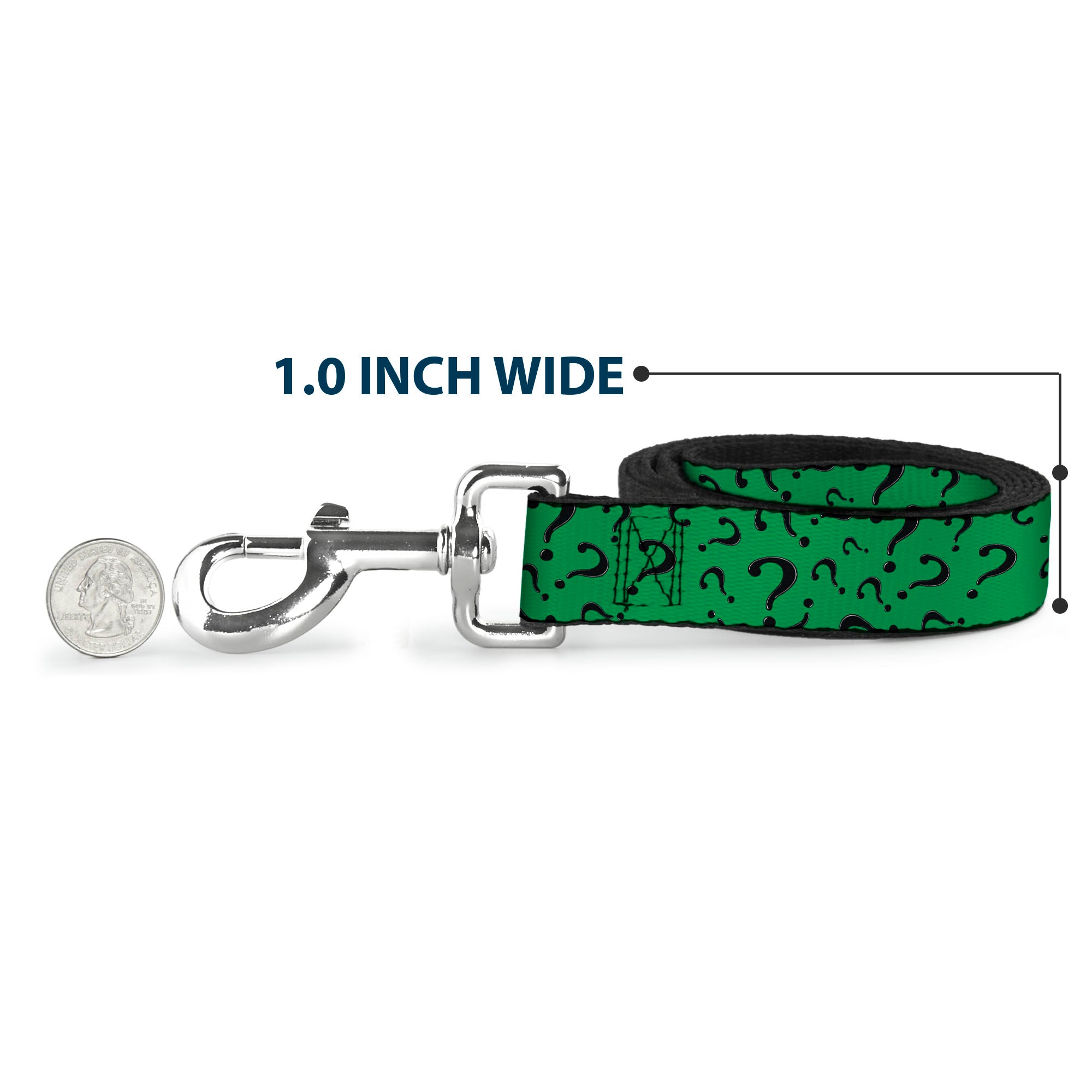 Dog Leash - Question Mark Scattered3 Dark Green/Black Dog Leashes DC Comics
