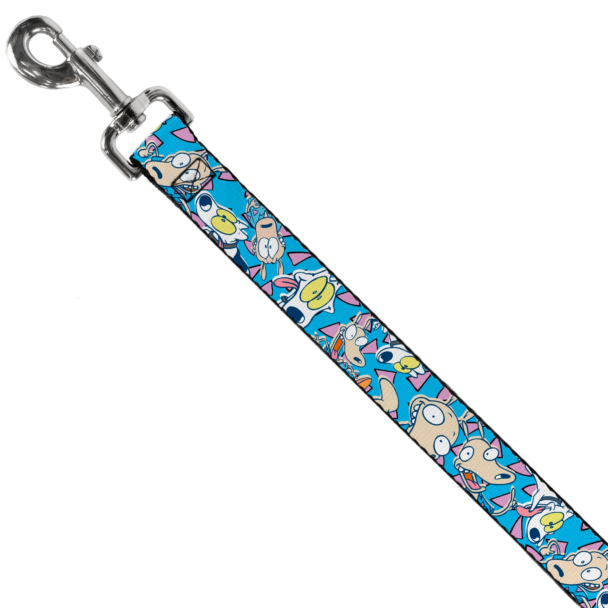 Dog Leash - Rocko & Spunky Scattered Expressions/Triangles Blue/Lavender Dog Leashes Ren and Stimpy