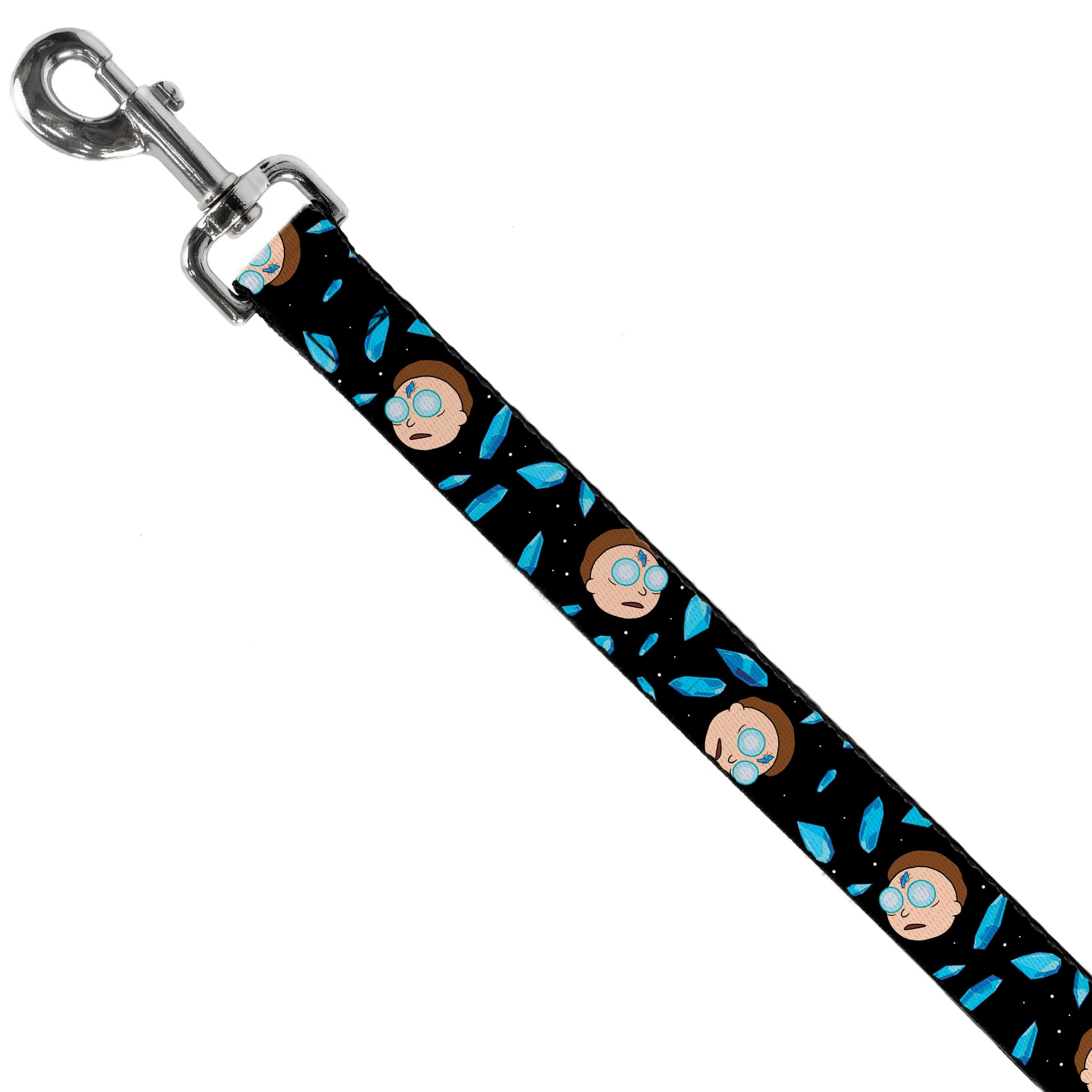 Dog Leash - Rick and Morty Death Crystals and Morty Expression Black/Blues Dog Leashes Rick and Morty