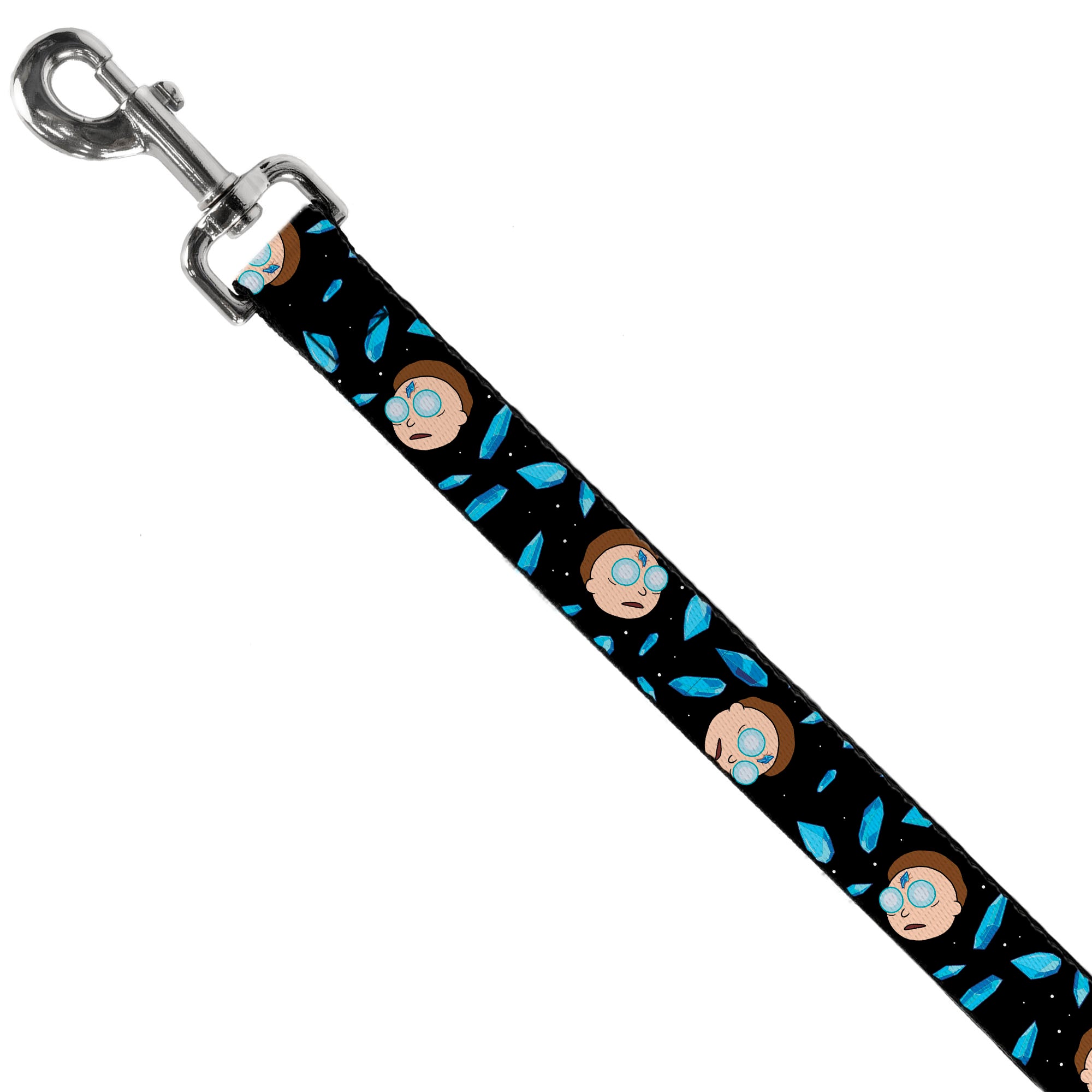 Dog Leash - Rick and Morty Death Crystals and Morty Expression Black/Blues Dog Leashes Rick and Morty