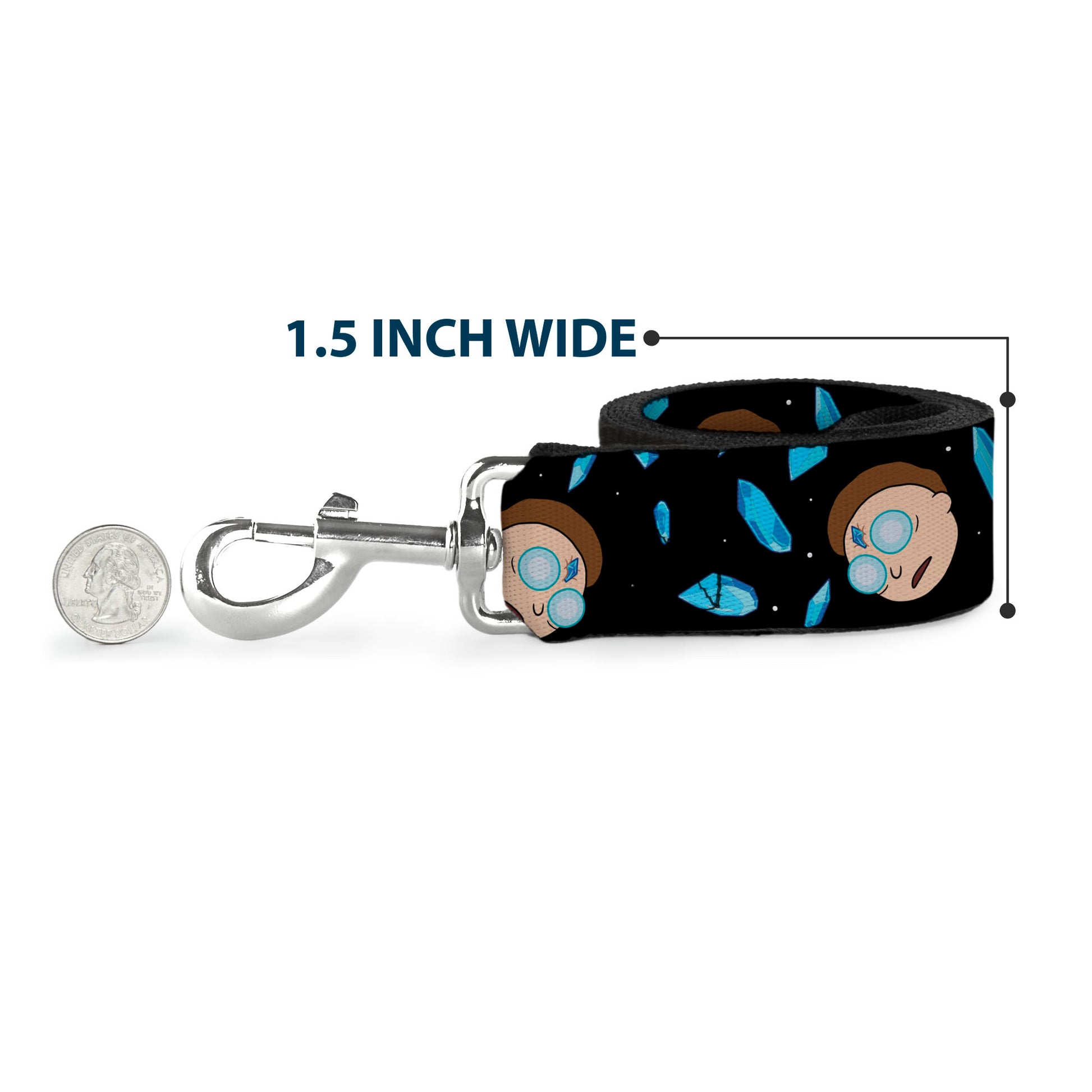 Dog Leash - Rick and Morty Death Crystals and Morty Expression Black/Blues Dog Leashes Rick and Morty