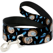 Dog Leash - Rick and Morty Death Crystals and Morty Expression Black/Blues Dog Leashes Rick and Morty