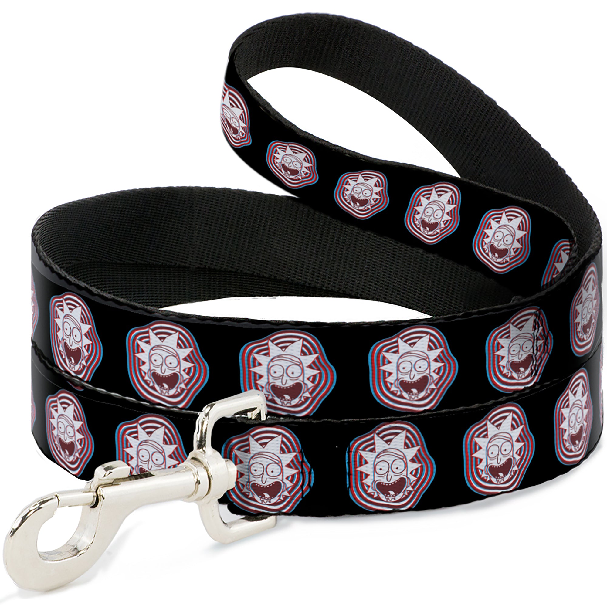 Dog Leash - Rick and Morty Rick Vaporwave Bullseye Black/Blue/Red/White Dog Leashes Rick and Morty