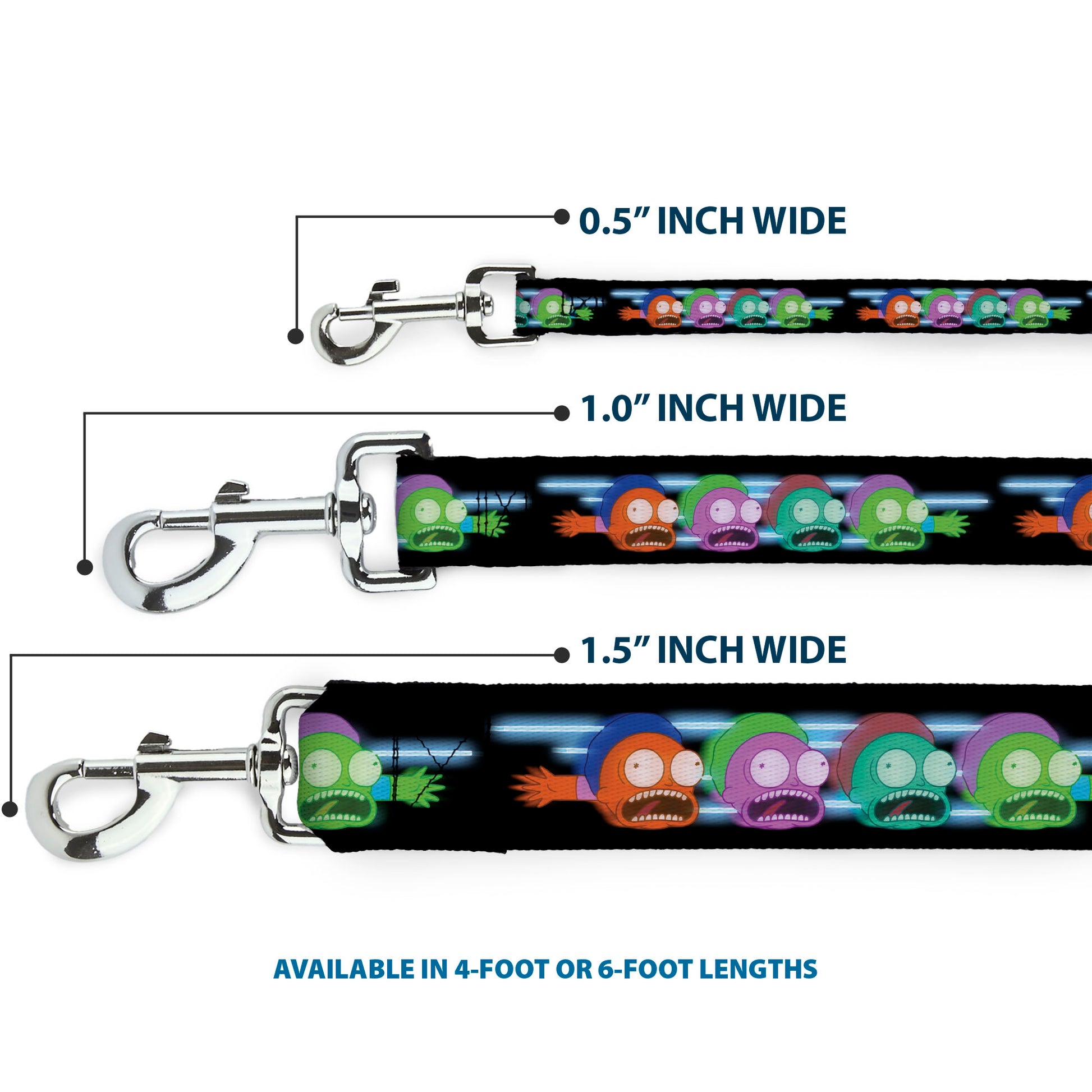 Dog Leash - Morty Screaming Face Black/Multi Color Dog Leashes Rick and Morty