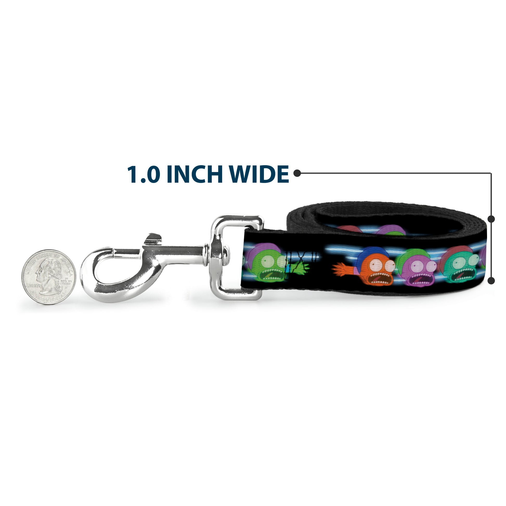 Dog Leash - Morty Screaming Face Black/Multi Color Dog Leashes Rick and Morty