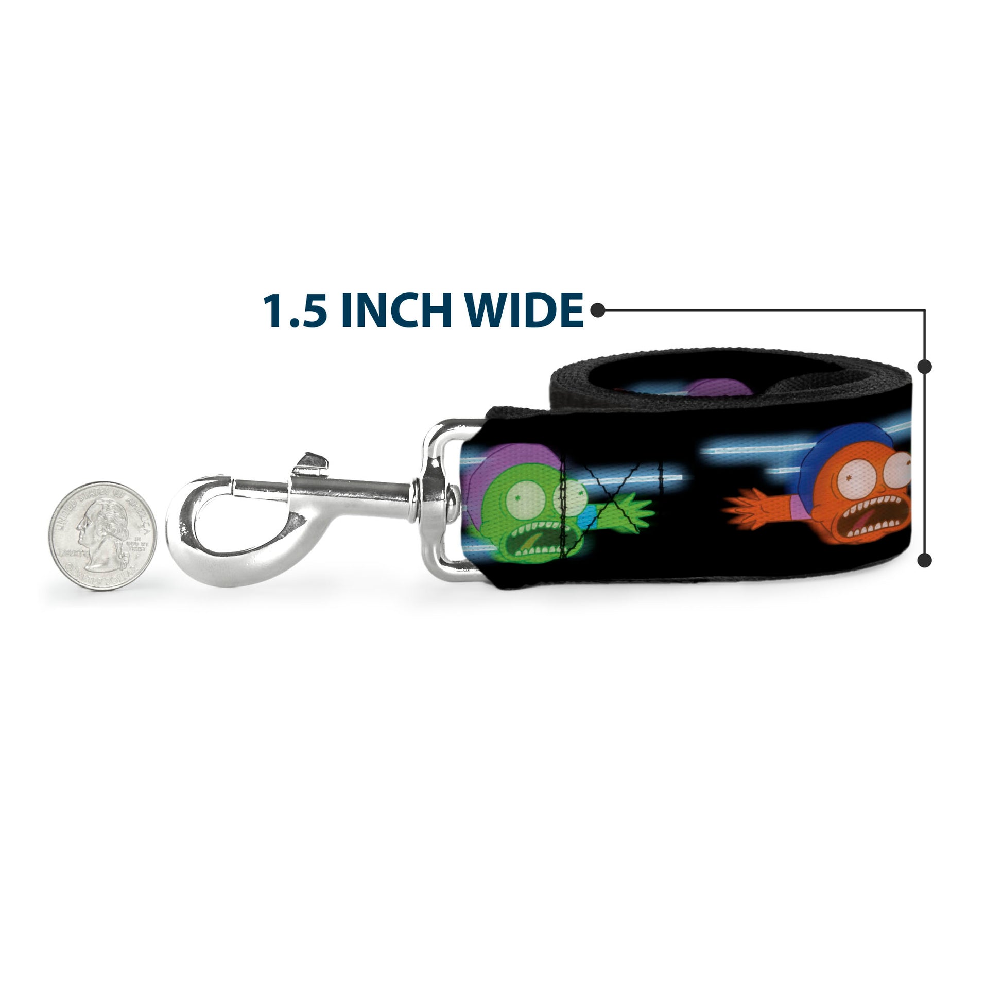 Dog Leash - Morty Screaming Face Black/Multi Color Dog Leashes Rick and Morty