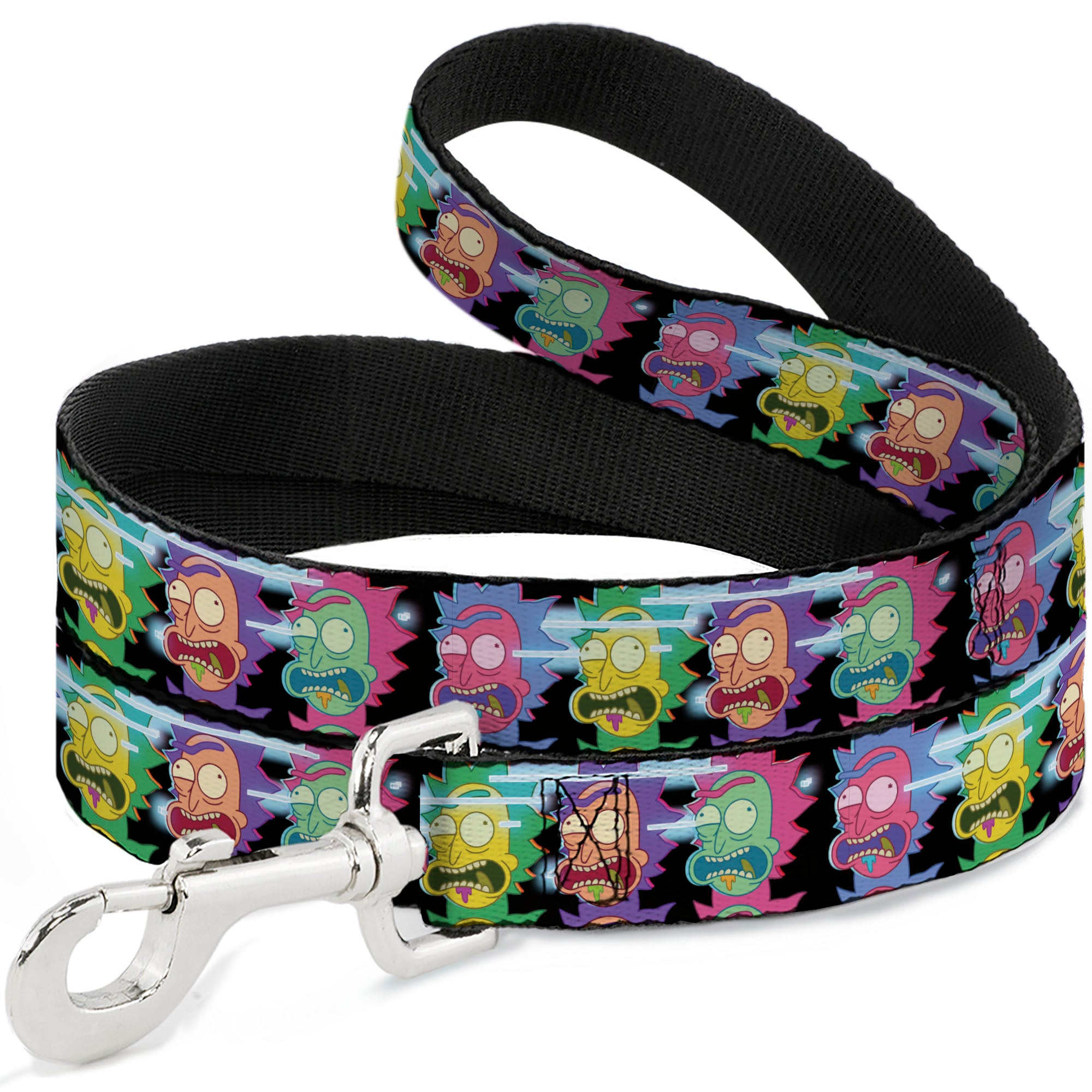 Dog Leash - Rick Sanchez Screaming Face Black/Multi Color Dog Leashes Rick and Morty