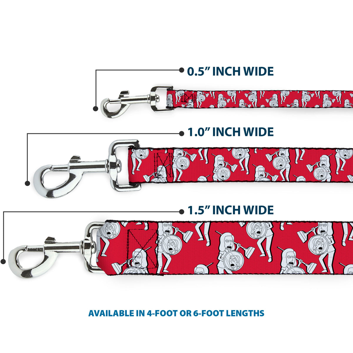 Dog Leash - Rick and Morty Beth and Summer Pose Red/Black/White Dog Leashes Rick and Morty