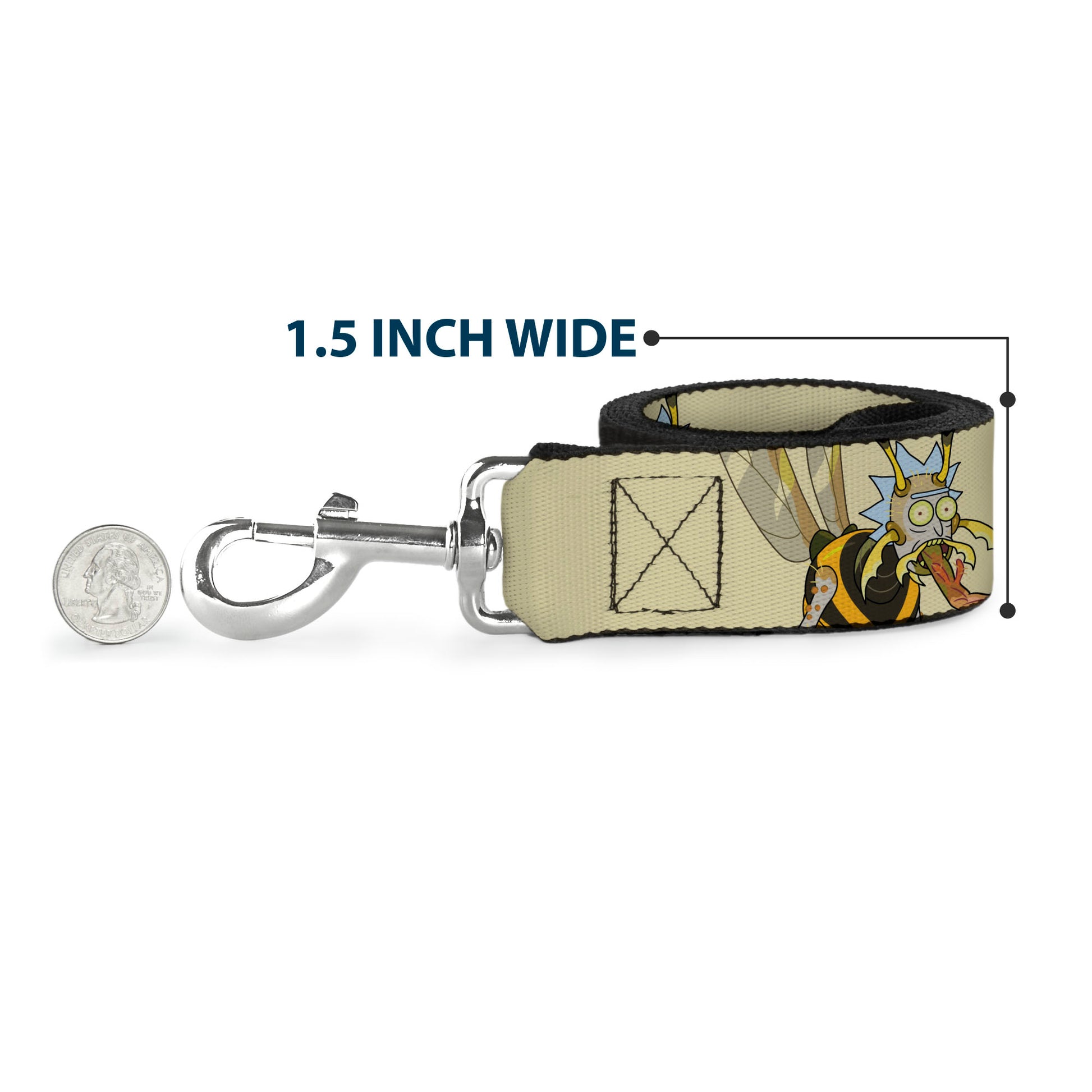 Dog Leash - Rick and Morty Wasp Rick BON APPETIT Pose Beige/Brown Dog Leashes Rick and Morty