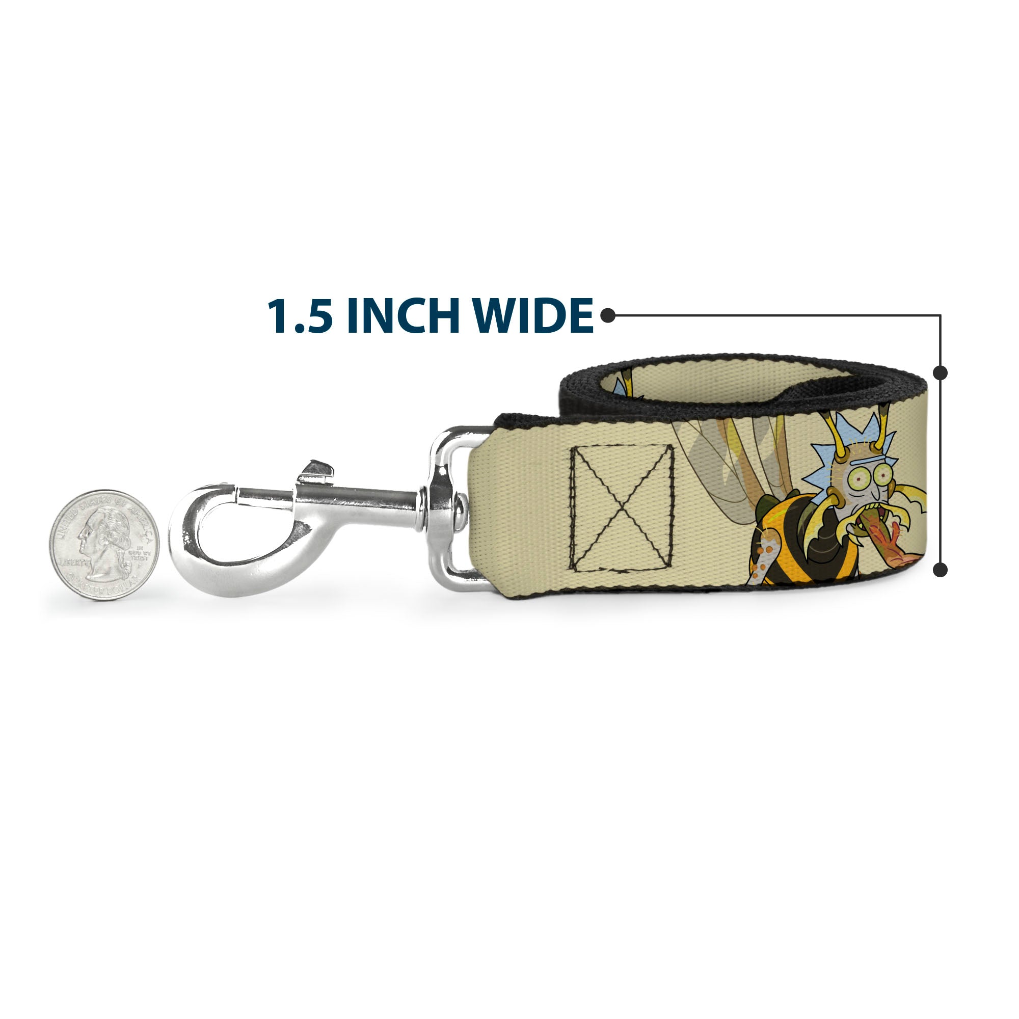 Dog Leash - Rick and Morty Wasp Rick BON APPETIT Pose Beige/Brown Dog Leashes Rick and Morty