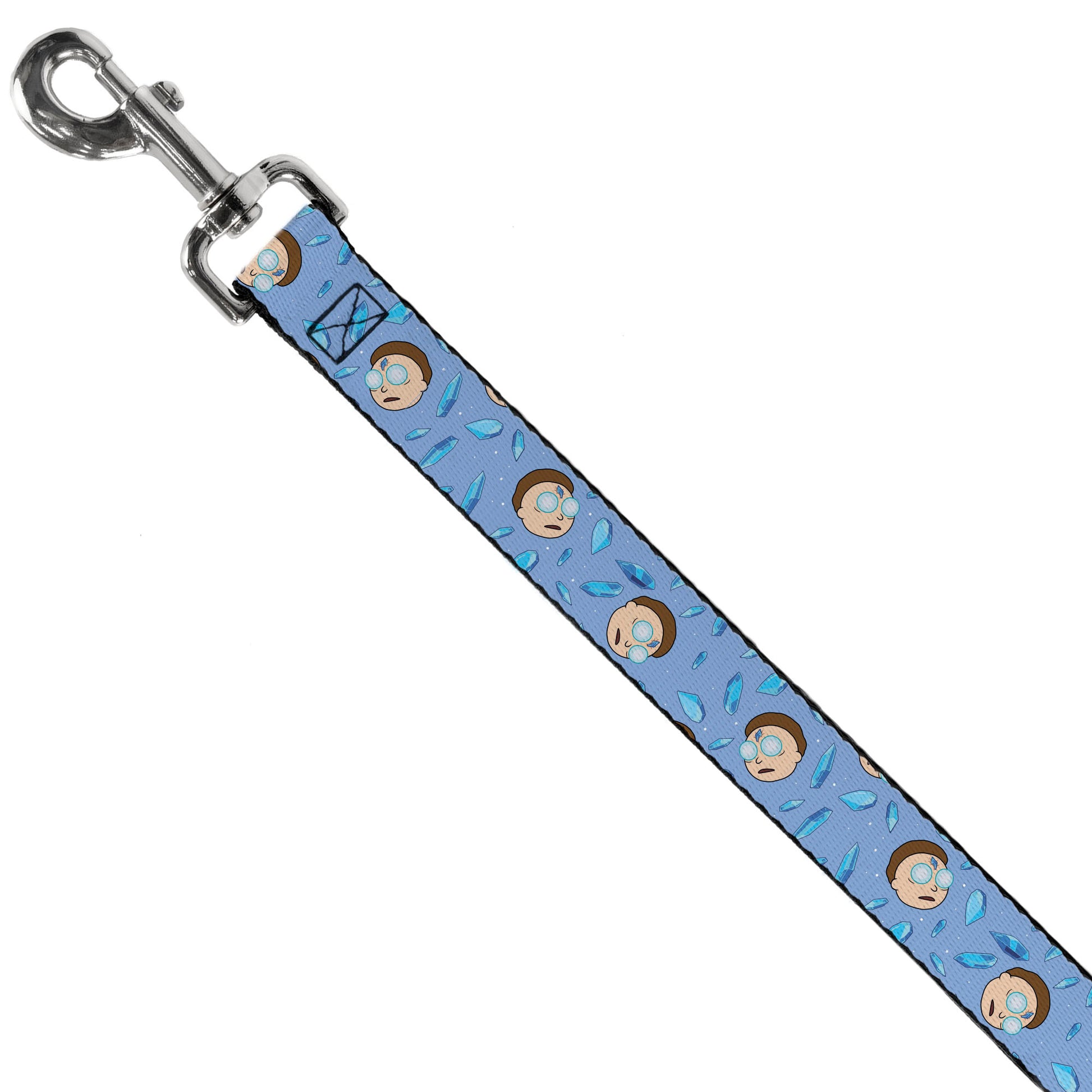 Dog Leash - Rick and Morty Crystal Morty Face and Crystals Scattered Blues Dog Leashes Rick and Morty