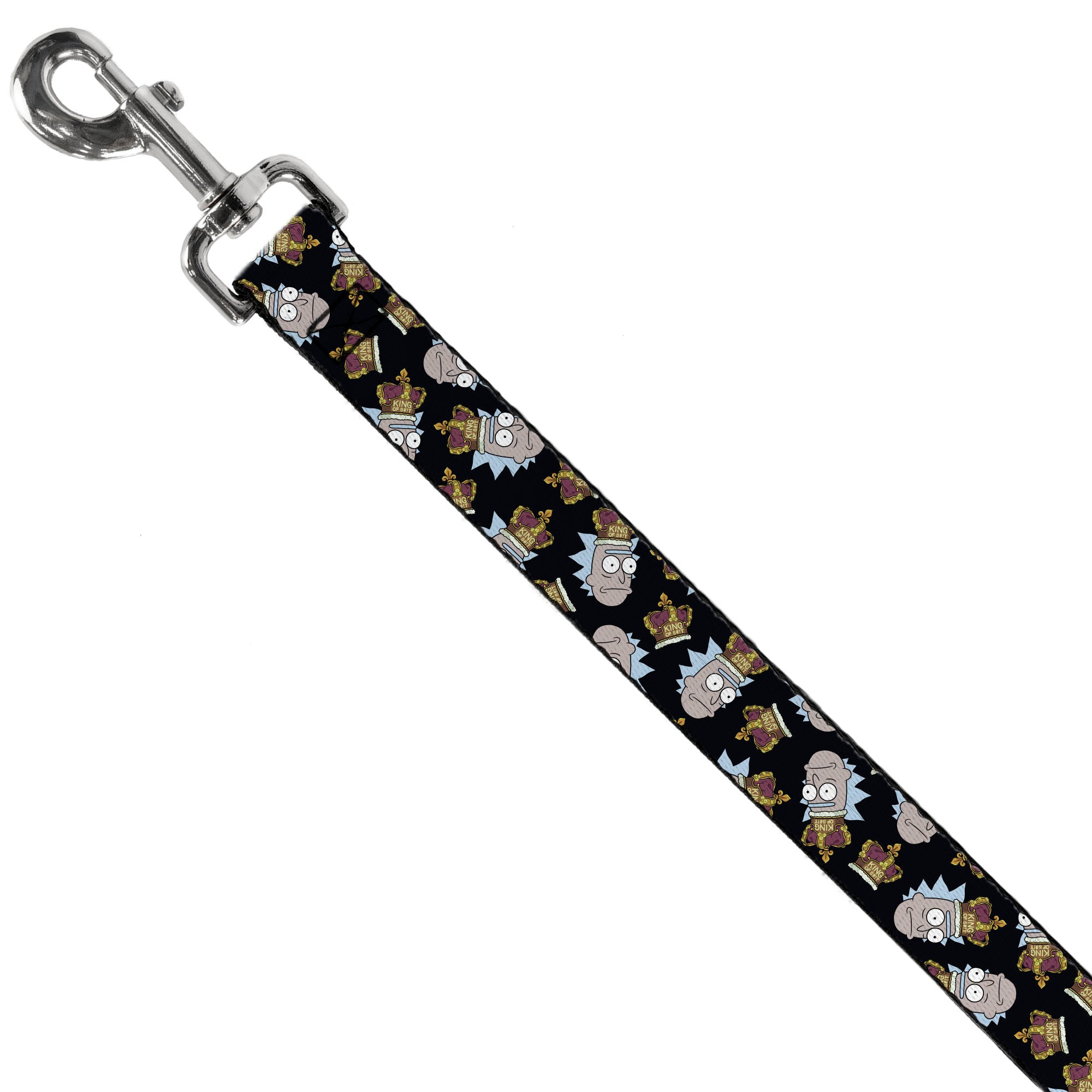 Dog Leash - Rick and Morty Crown Rick Face Scattered Black Dog Leashes Rick and Morty