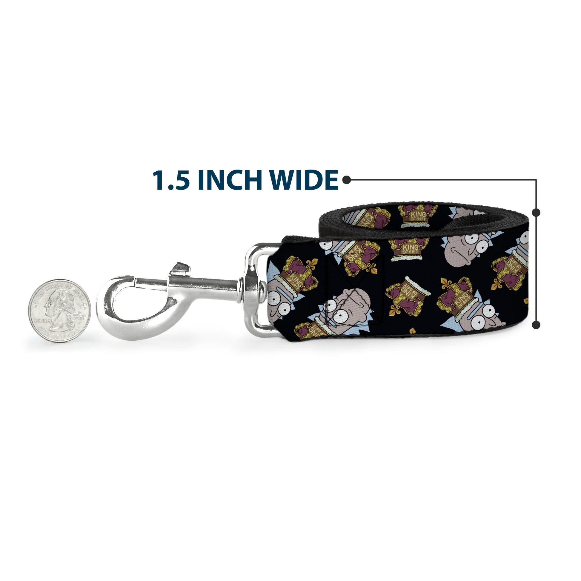 Dog Leash - Rick and Morty Crown Rick Face Scattered Black Dog Leashes Rick and Morty