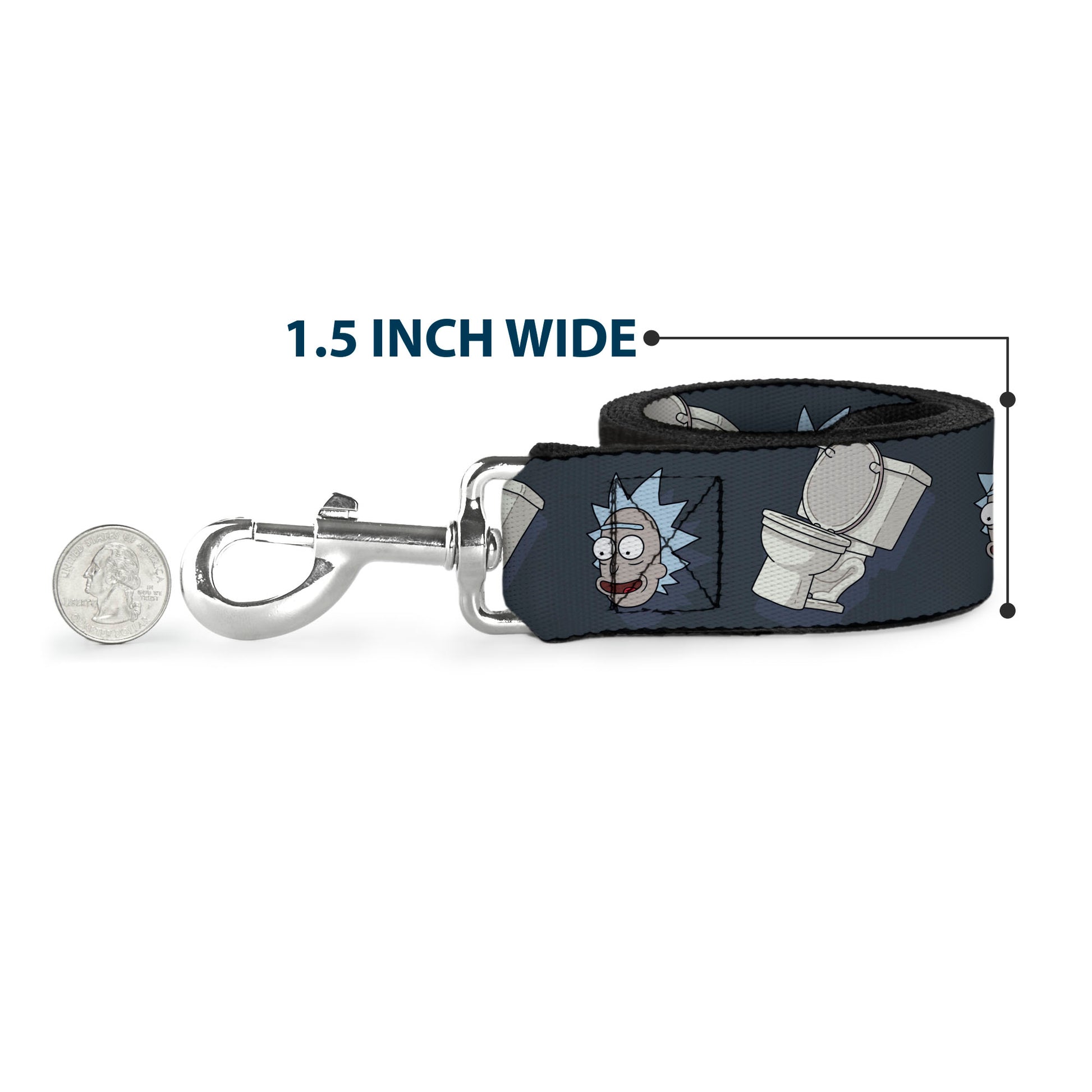Dog Leash - Rick and Morty Rick Expressions and Toilet Blue Dog Leashes Rick and Morty