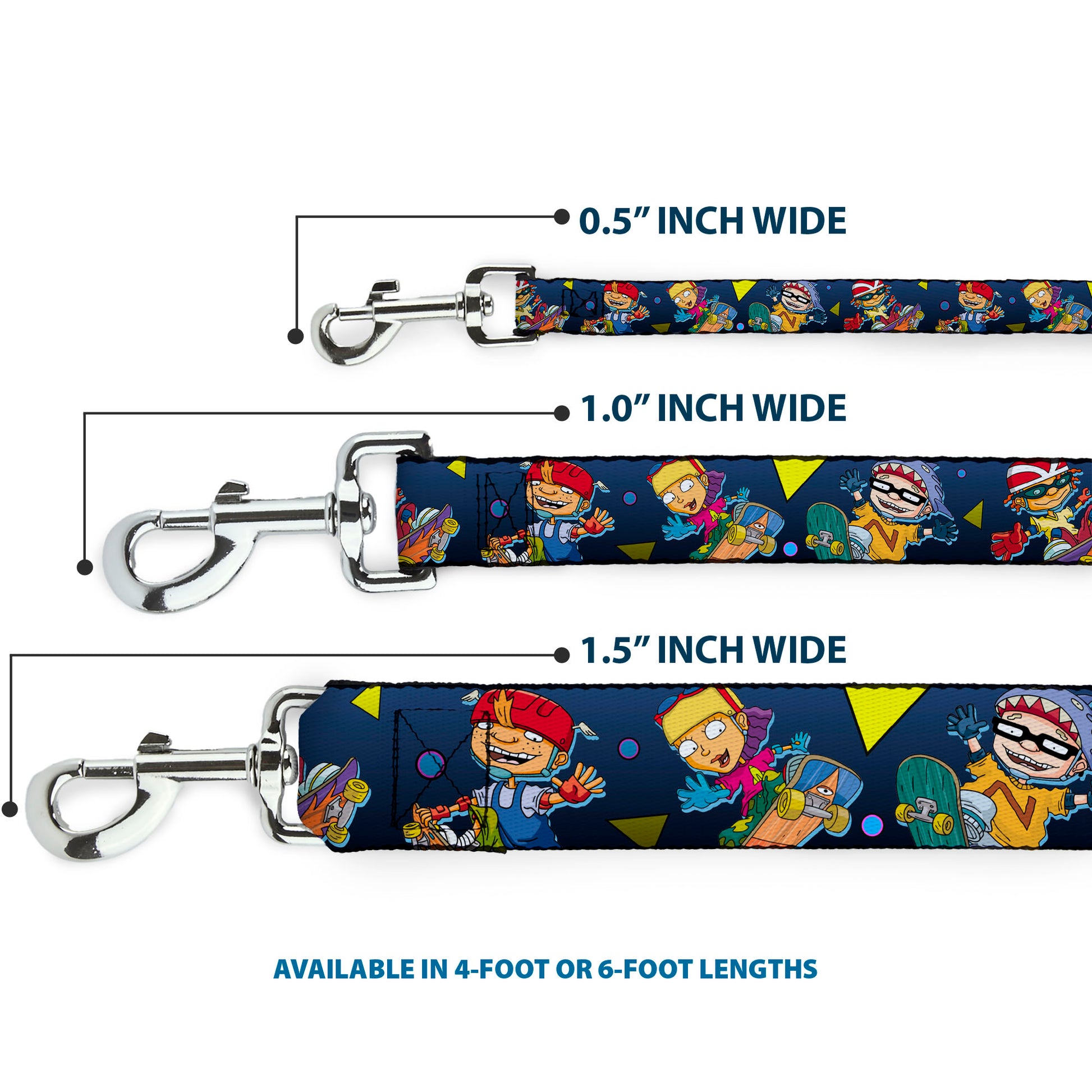 Dog Leash - Rocket Power 4-Character Action Poses/Shapes Cool Gray/Multi Color Dog Leashes Rocket Power