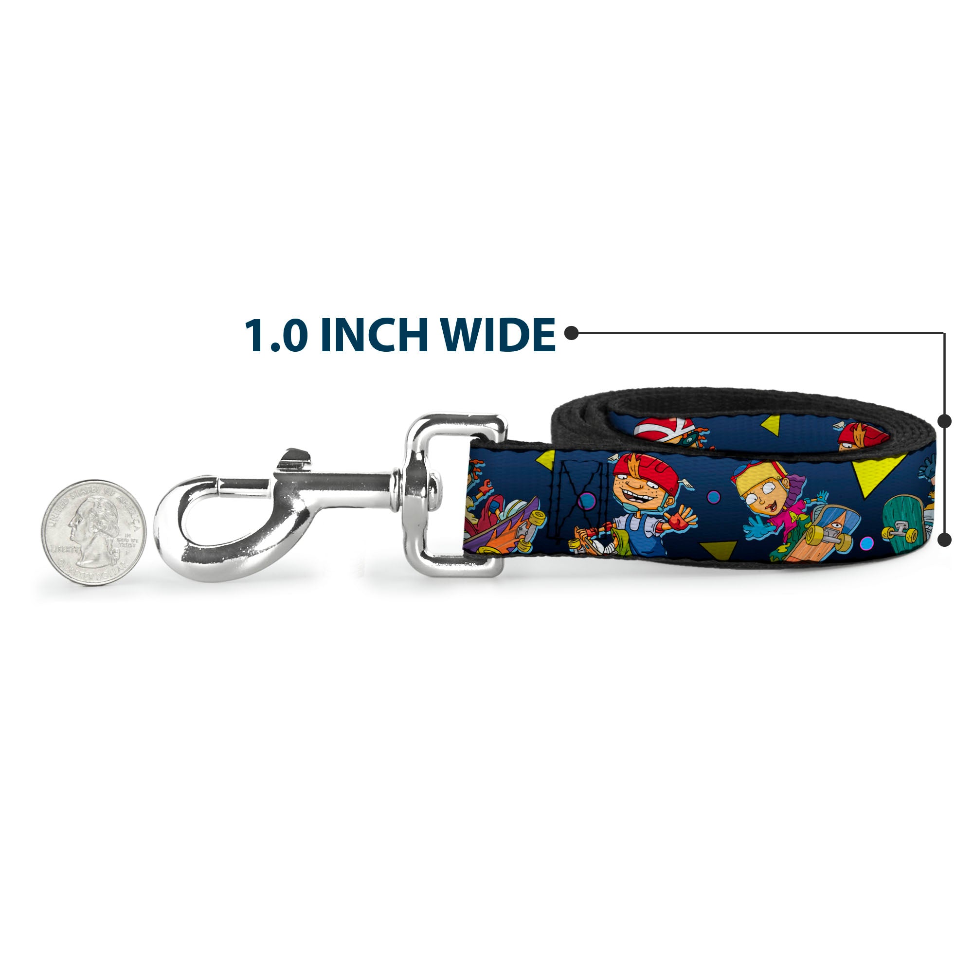 Dog Leash - Rocket Power 4-Character Action Poses/Shapes Cool Gray/Multi Color Dog Leashes Rocket Power
