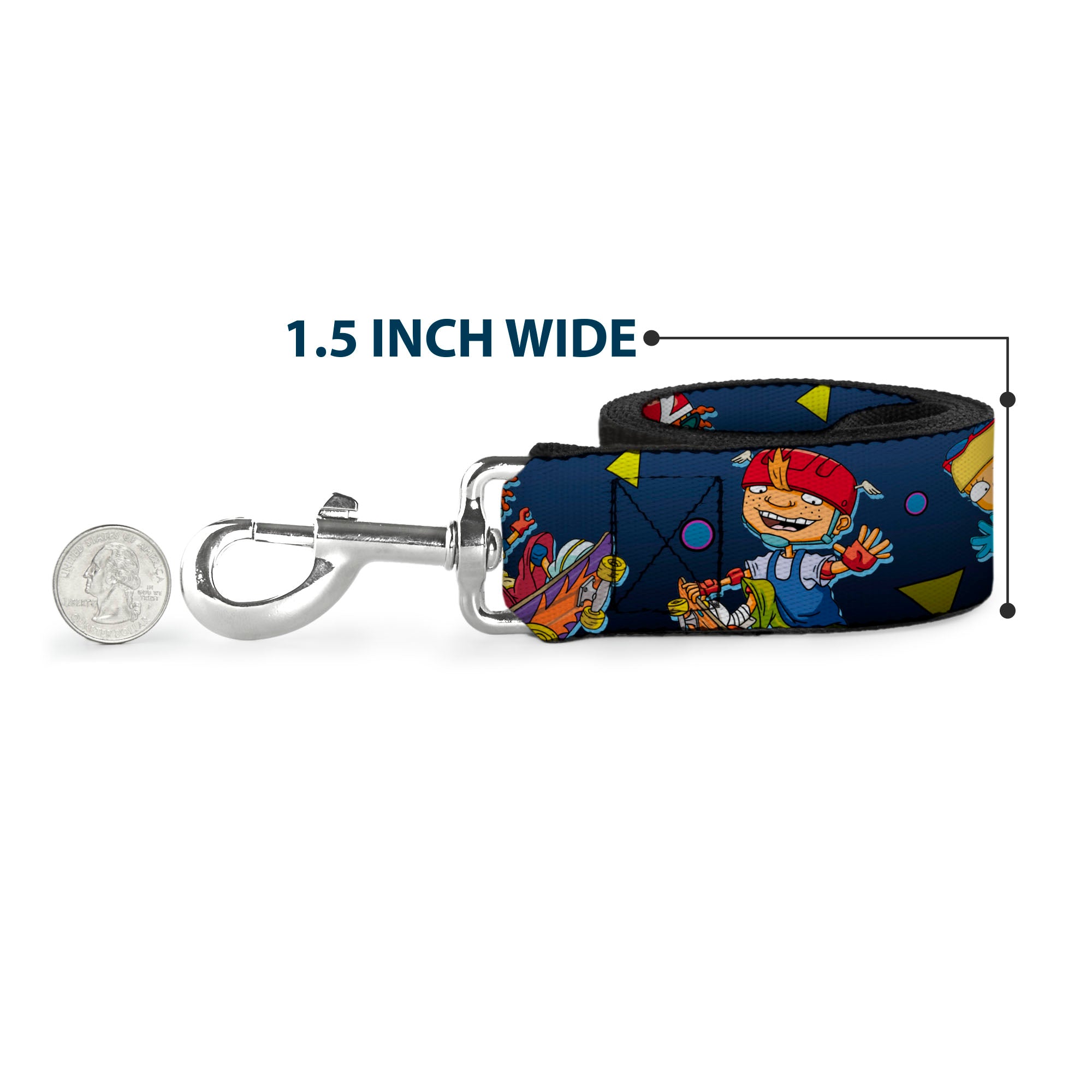 Dog Leash - Rocket Power 4-Character Action Poses/Shapes Cool Gray/Multi Color Dog Leashes Rocket Power