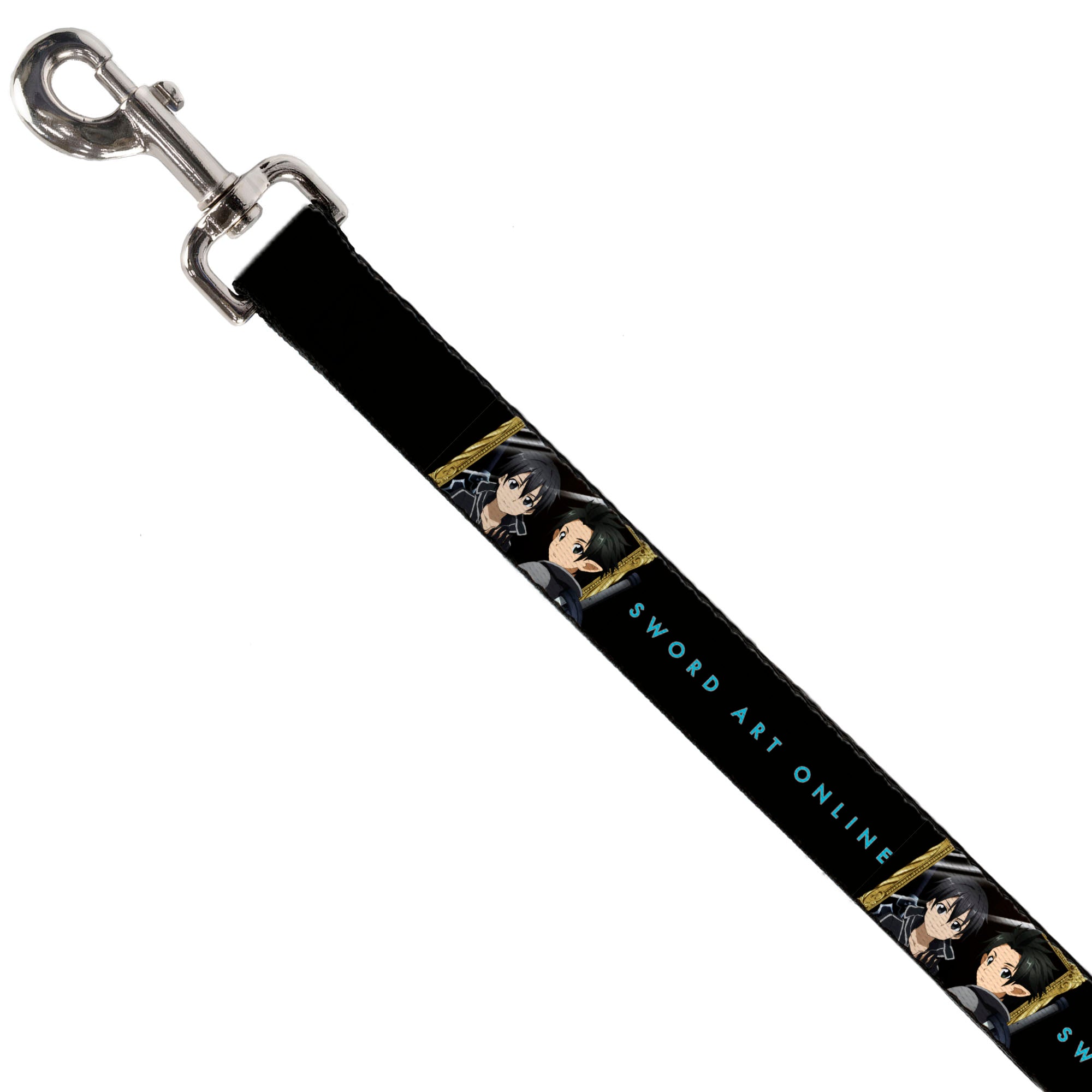 Dog Leash - SWORD ART ONLINE Kirito Reflection Poses and Title Logo Black Dog Leashes Sword Art Online