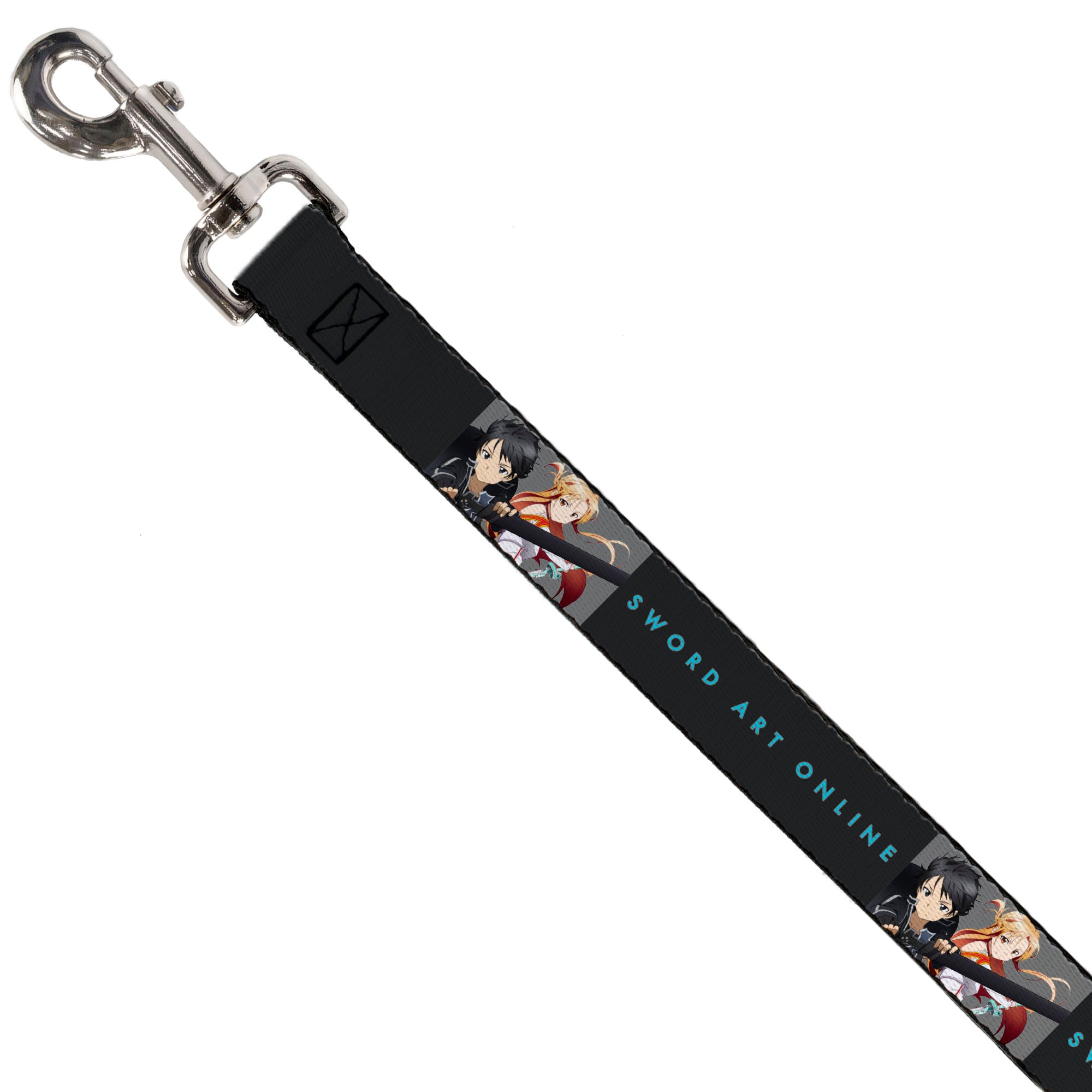 Dog Leash - SWORD ART ONLINE Kirito and Asuna Swords Pose and Title Logo Black Dog Leashes Sword Art Online
