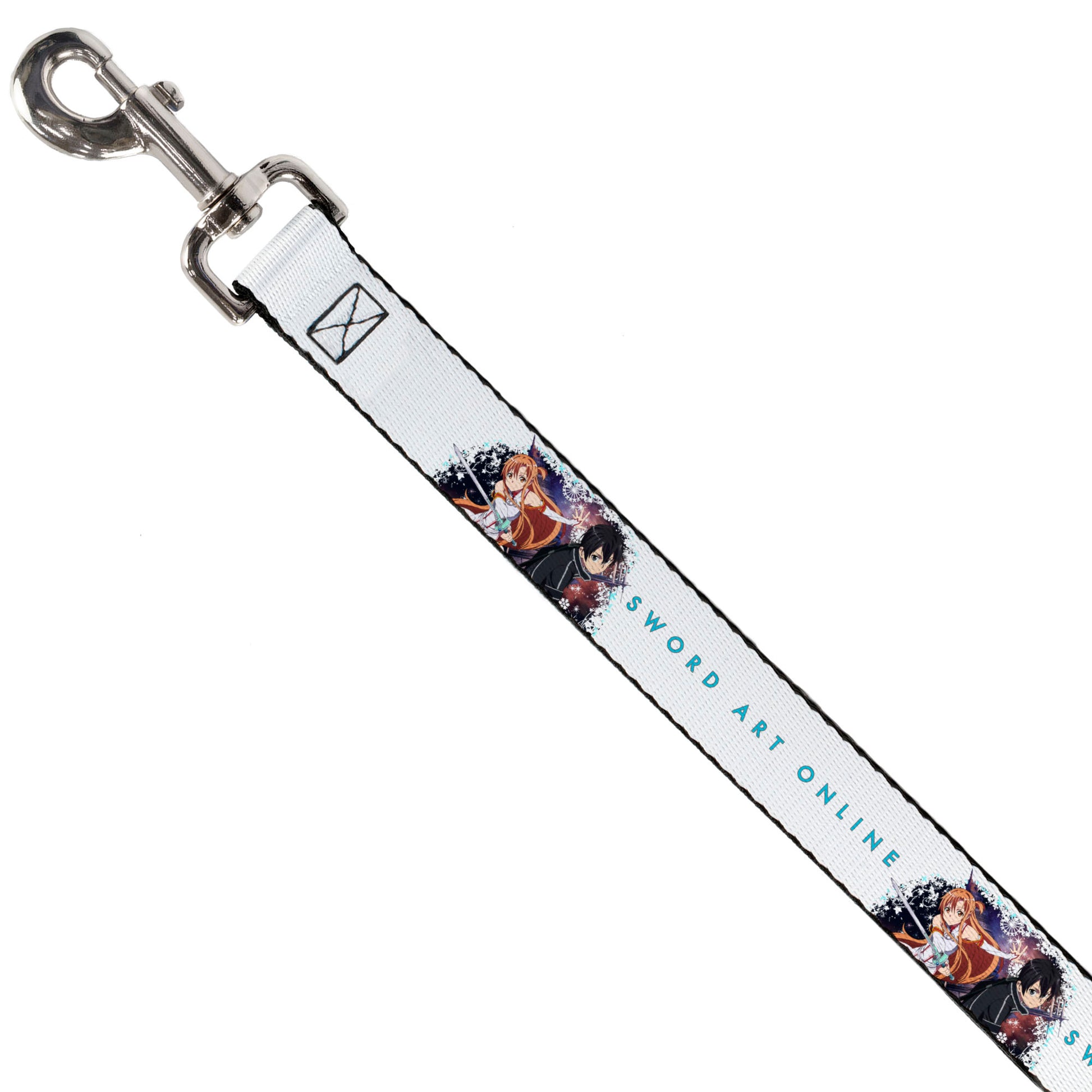 Dog Leash - SWORD ART ONLINE Asuna and Kirito Action Pose and Title Logo White Dog Leashes Sword Art Online