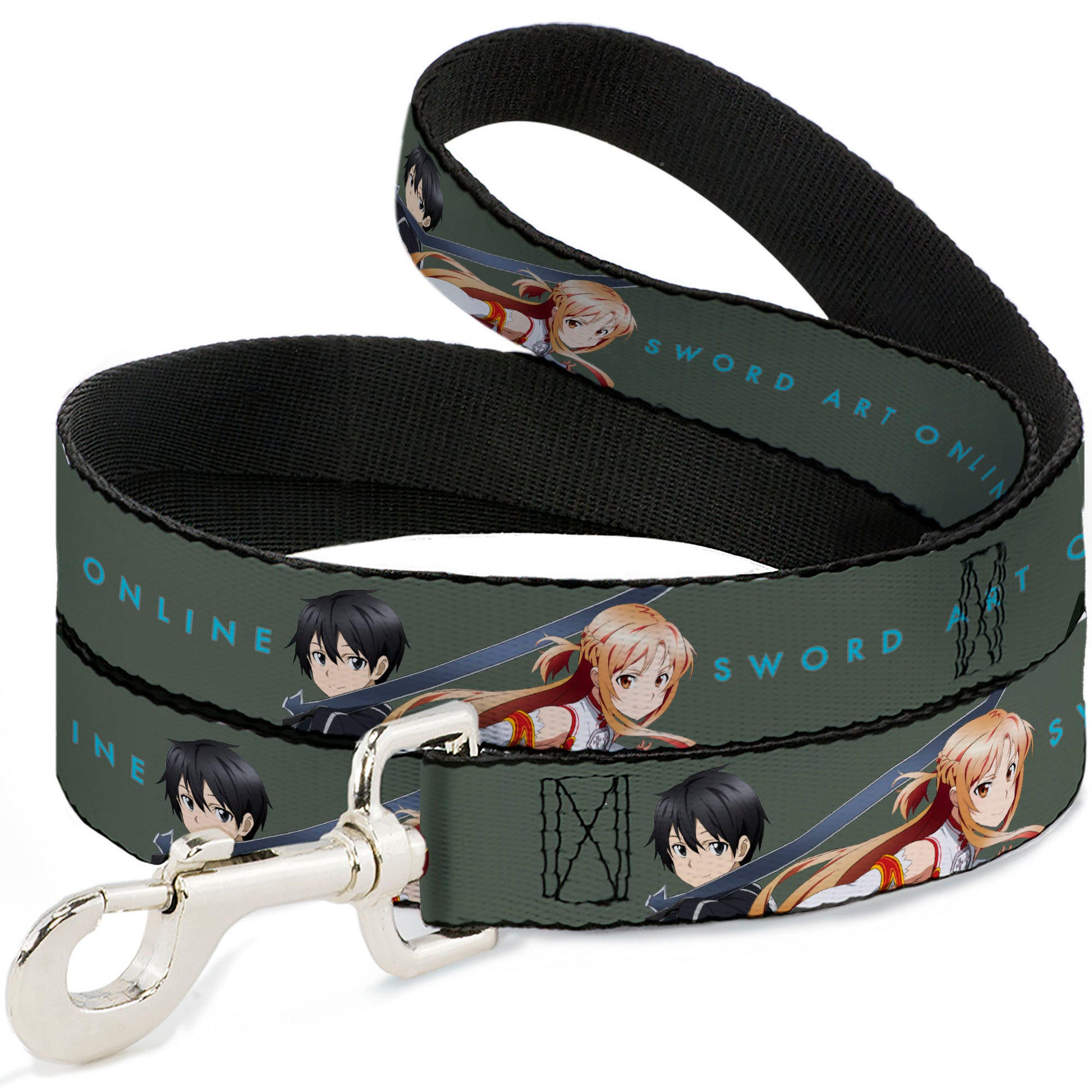 Dog Leash - SWORD ART ONLINE Kirito and Asuna Pose and Title Logo Gray Dog Leashes Sword Art Online
