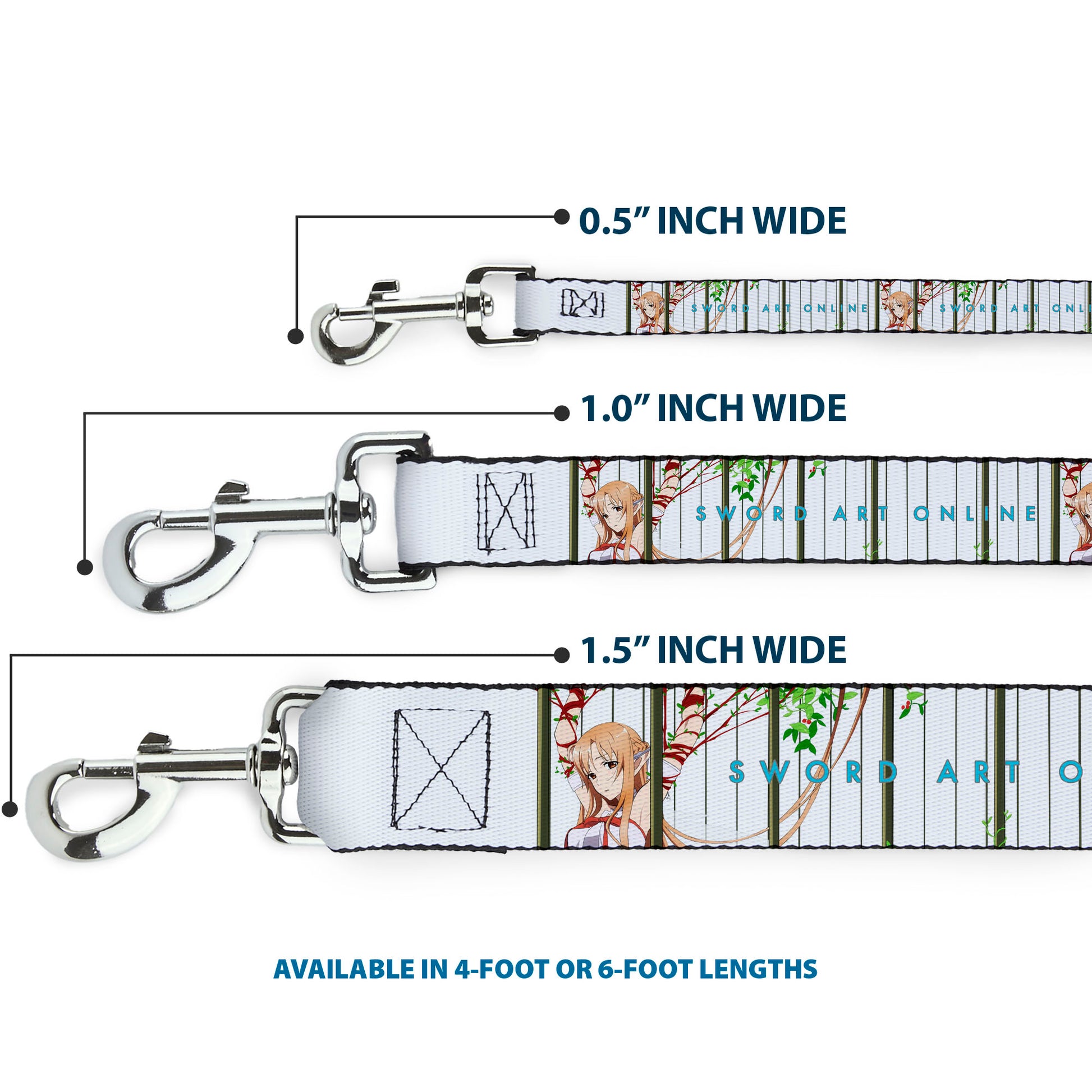 Dog Leash - SWORD ART ONLINE Asuna Cage Trap Pose and Title Logo White Dog Leashes Sword Art Online