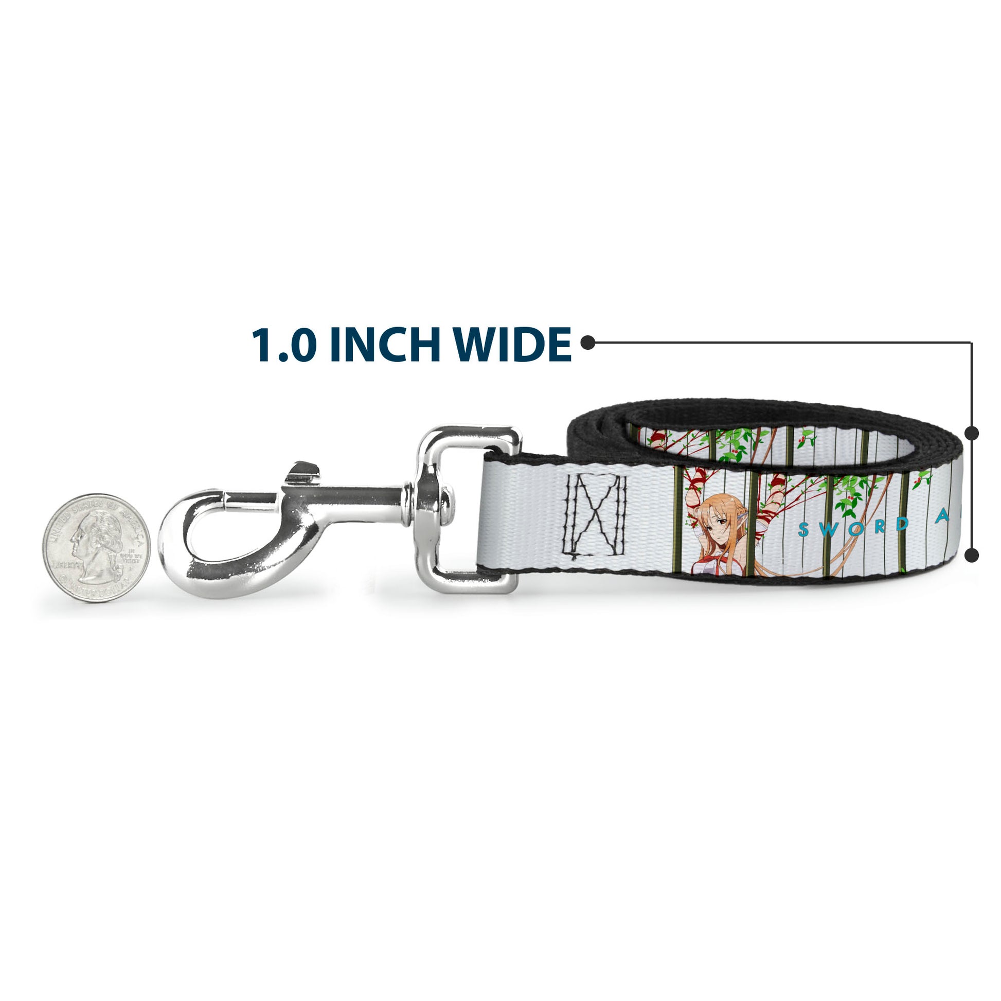Dog Leash - SWORD ART ONLINE Asuna Cage Trap Pose and Title Logo White Dog Leashes Sword Art Online