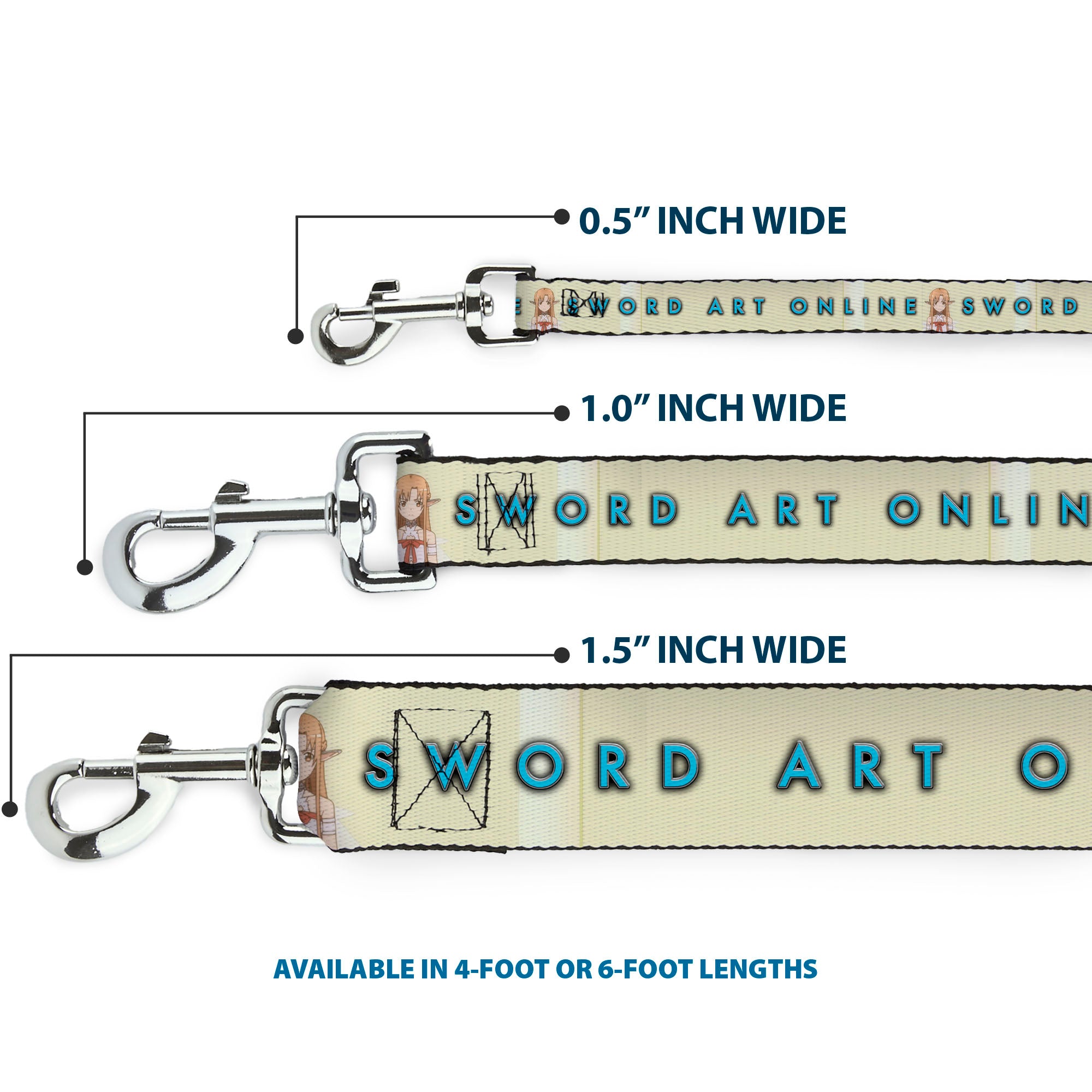 Dog Leash - SWORD ART ONLINE Asuna Yuuki Pose and Title Logo Cream Dog Leashes Sword Art Online