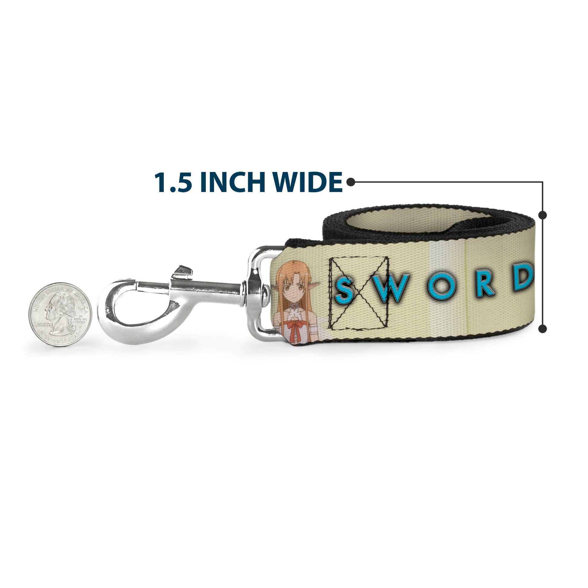Dog Leash - SWORD ART ONLINE Asuna Yuuki Pose and Title Logo Cream Dog Leashes Sword Art Online