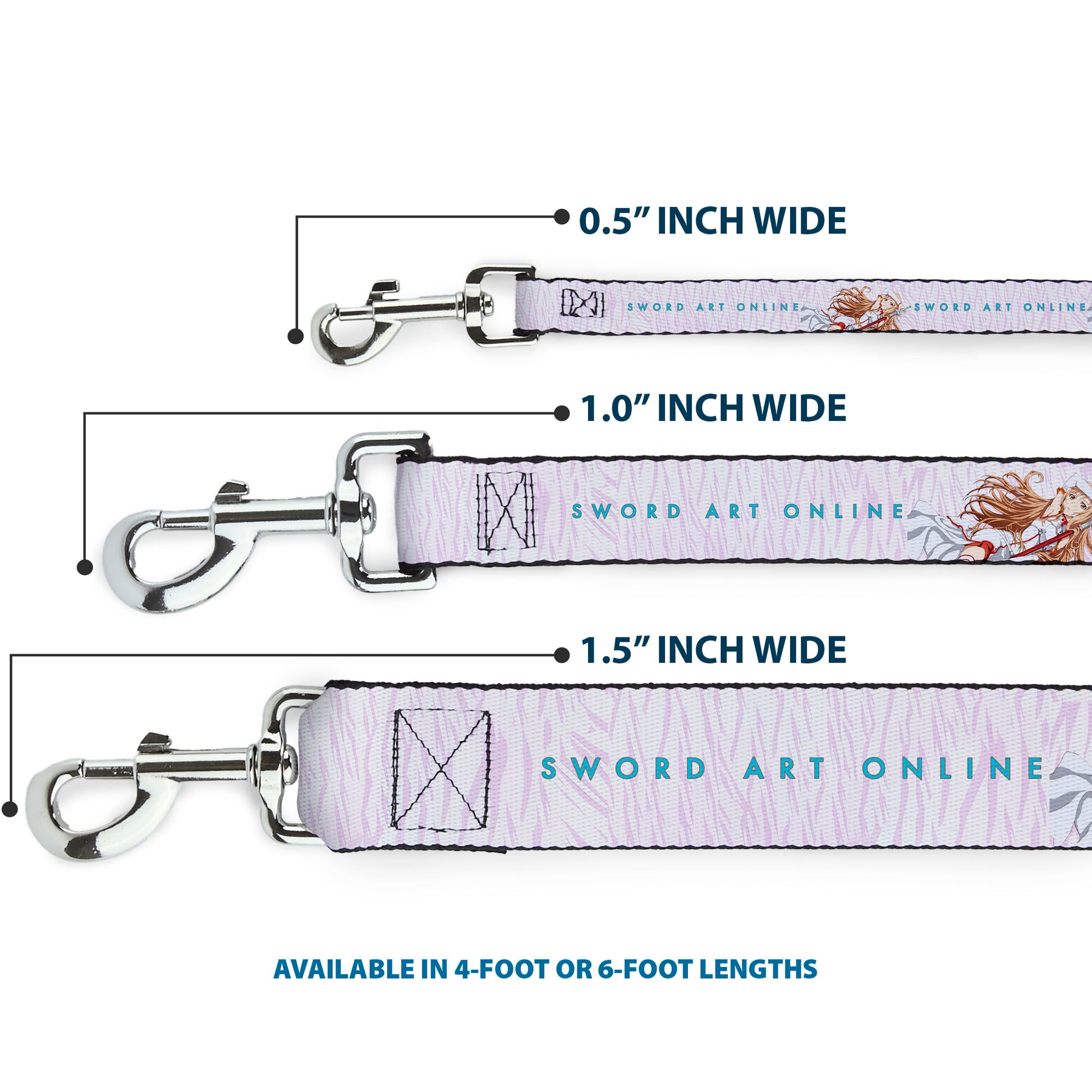 Dog Leash - SWORD ART ONLINE Asuna Lambent Light Rapier Pose and Title Logo Pink Dog Leashes Sword Art Online