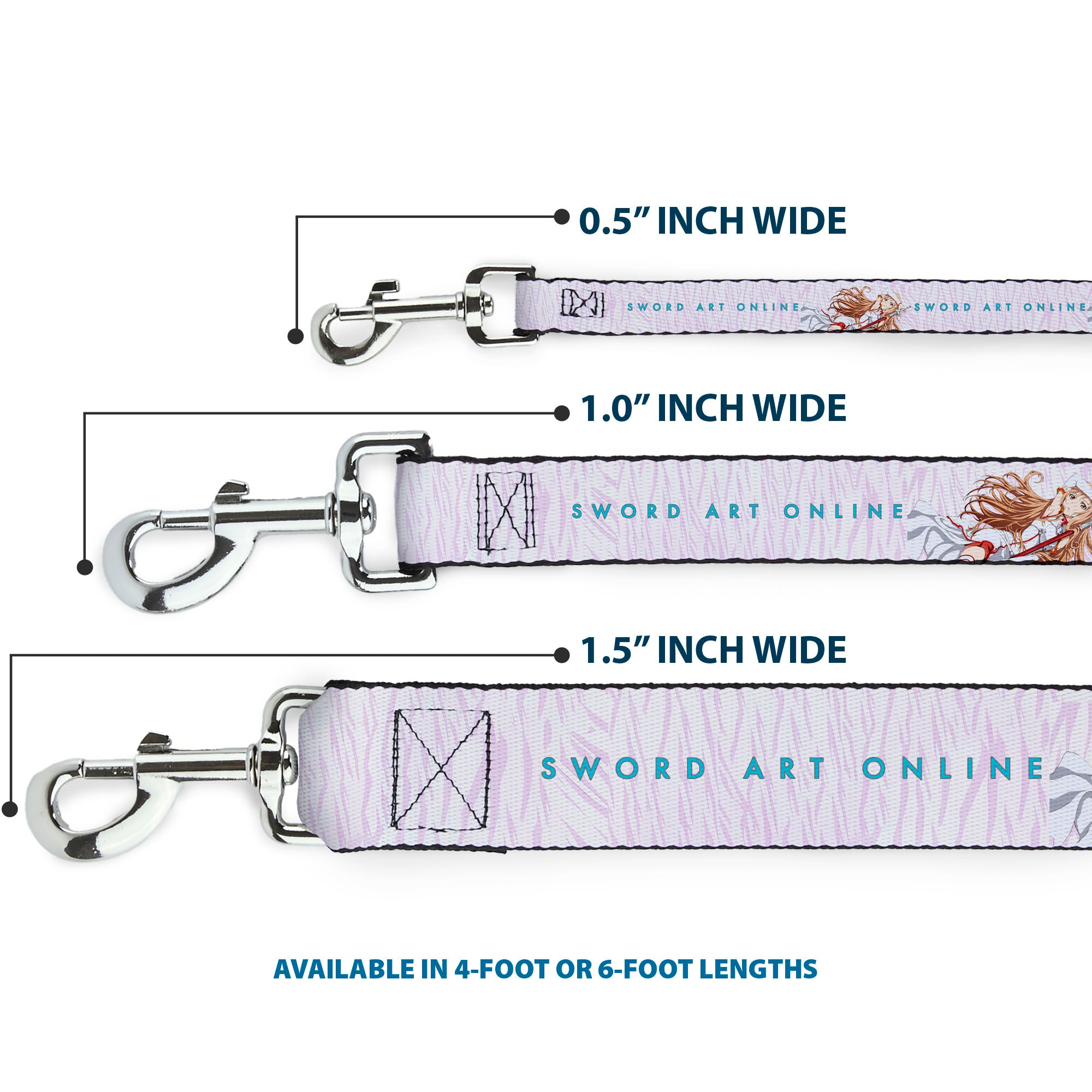 Dog Leash - SWORD ART ONLINE Asuna Lambent Light Rapier Pose and Title Logo Pink Dog Leashes Sword Art Online