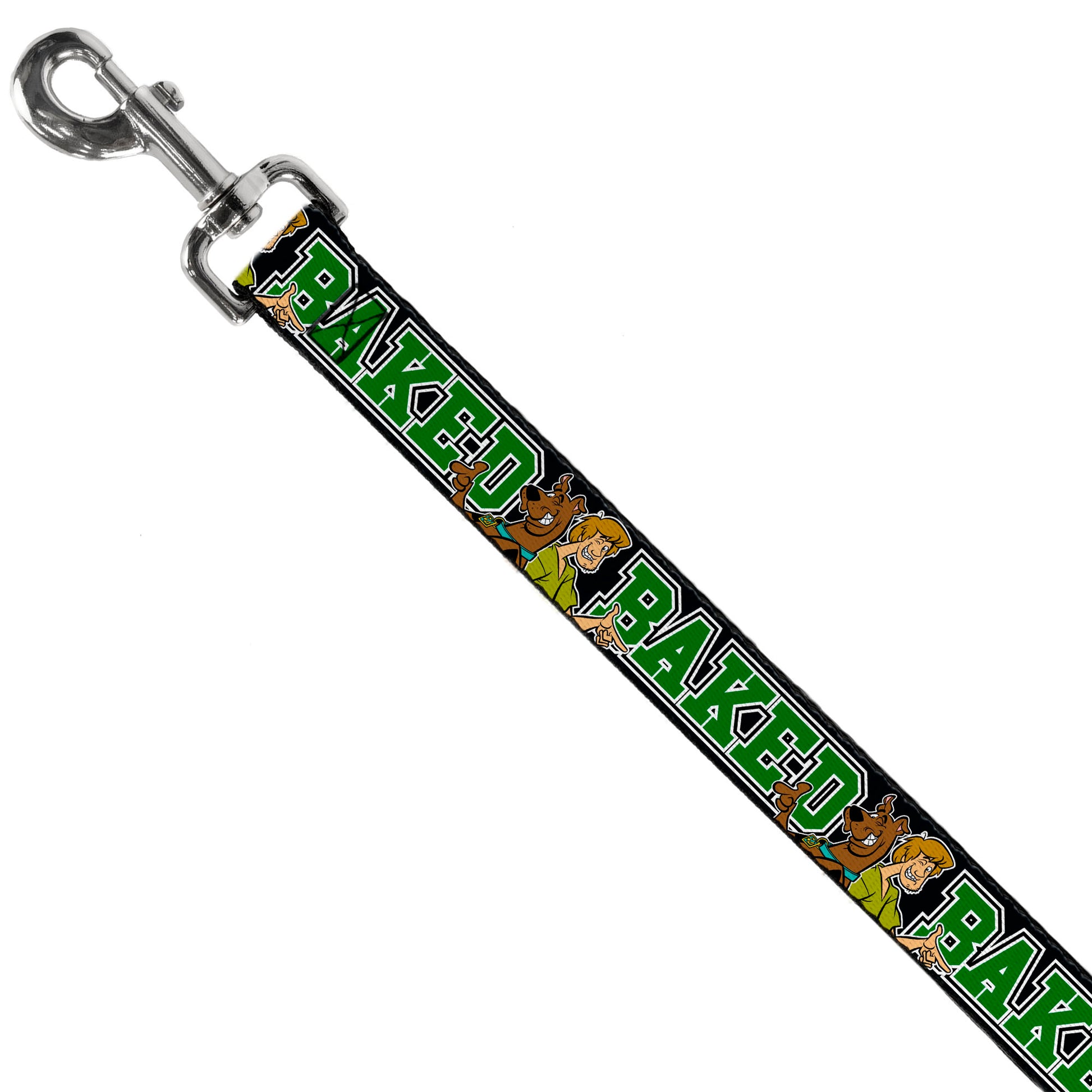 Dog Leash - Scooby Doo & Shaggy Pose/BAKED Black/Green Dog Leashes Scooby Doo