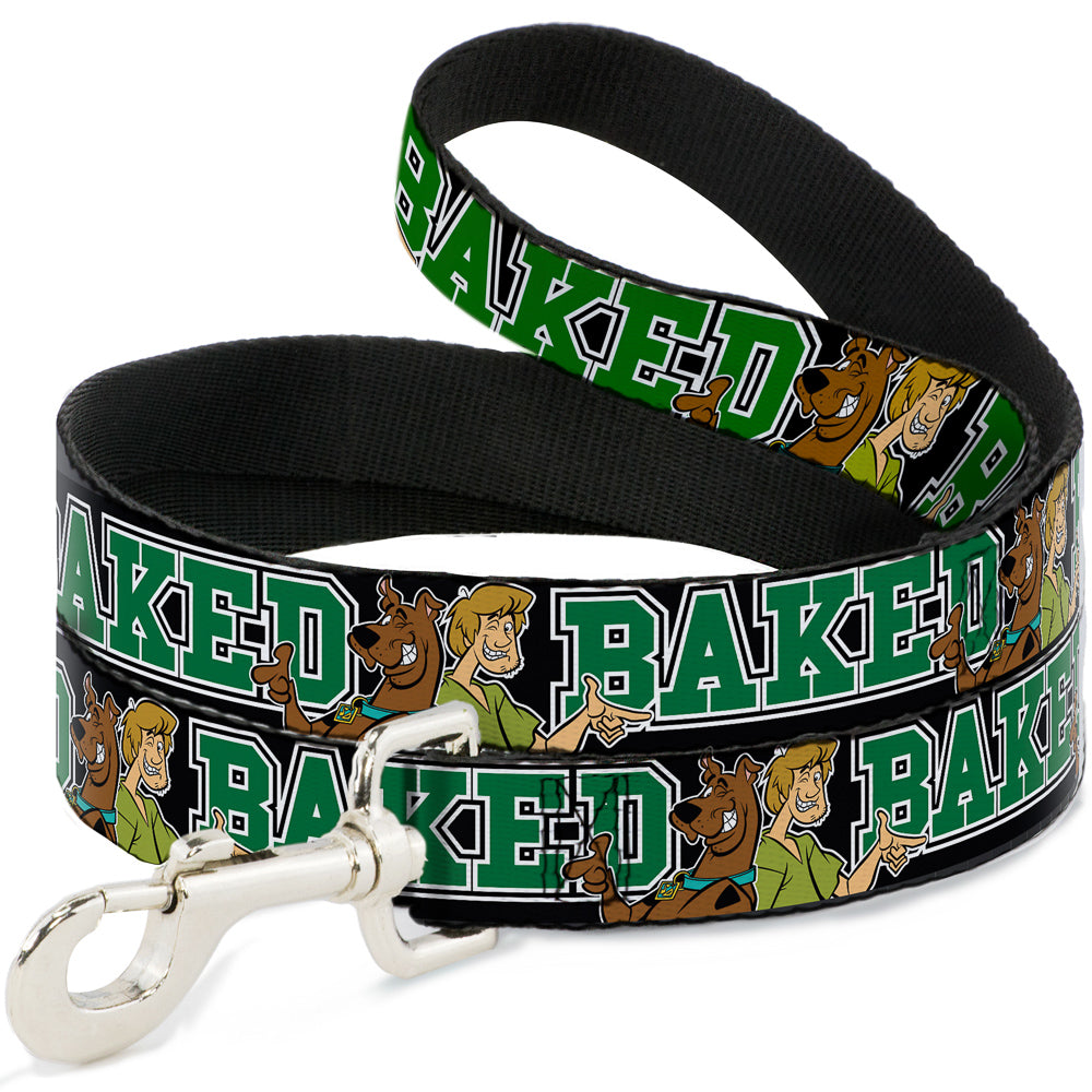 Dog Leash - Scooby Doo & Shaggy Pose/BAKED Black/Green Dog Leashes Scooby Doo