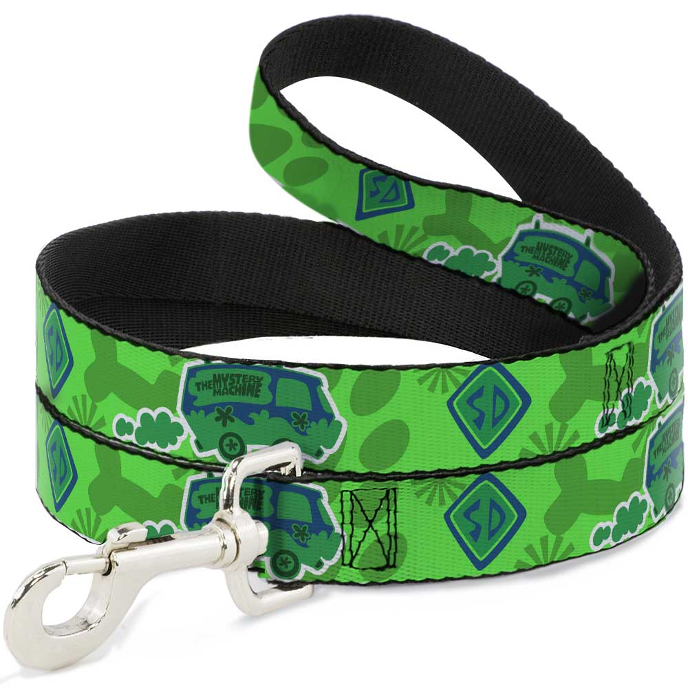 Dog Leash - Scooby Doo Mystery Machine/Dog Tag Collage Greens/Blues Dog Leashes Scooby Doo