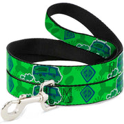 Dog Leash - Scooby Doo Mystery Machine/Dog Tag Collage Greens/Blues Dog Leashes Scooby Doo