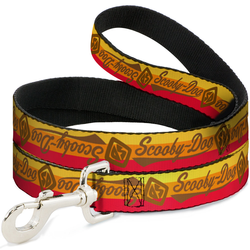 Dog Leash - SCOOBY-DOO Script/SD Icon Stripe Yellow/Orange/Red/Brown Dog Leashes Scooby Doo