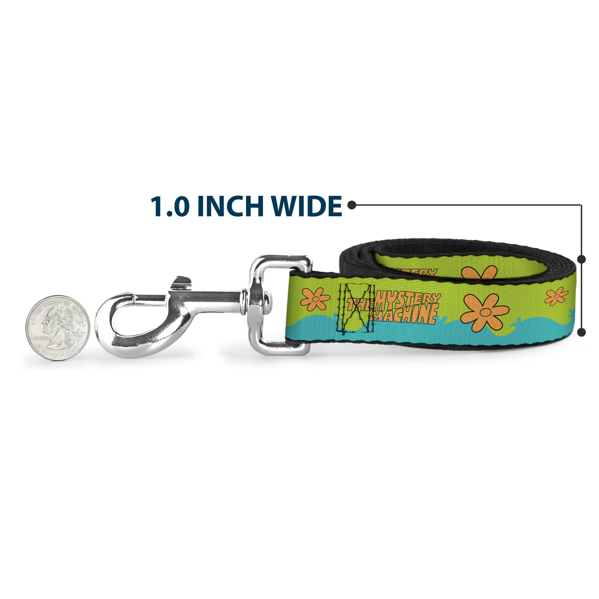Dog Leash - Scooby Doo THE MYSTERY MACHINE Paint Job Green/Aqua/Orange Dog Leashes Scooby Doo