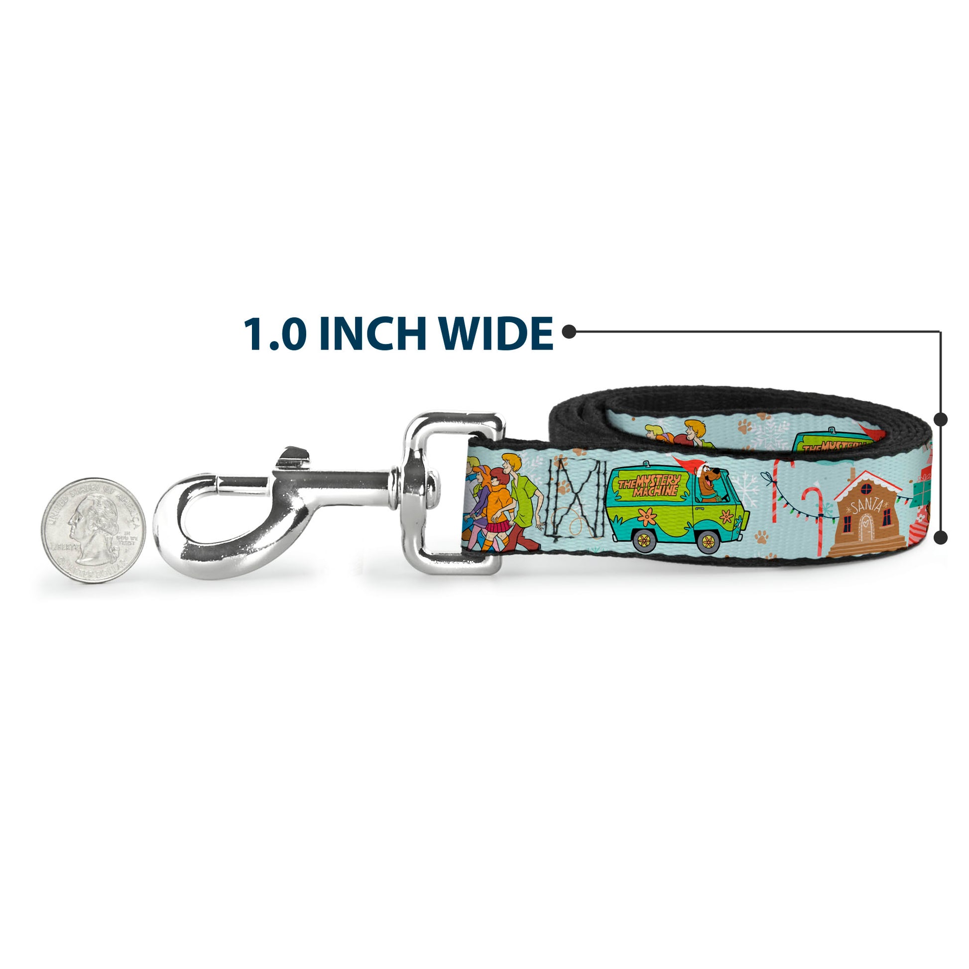 Dog Leash - Scooby Doo Holiday Scenes and Icons Baby Blue Dog Leashes Scooby Doo