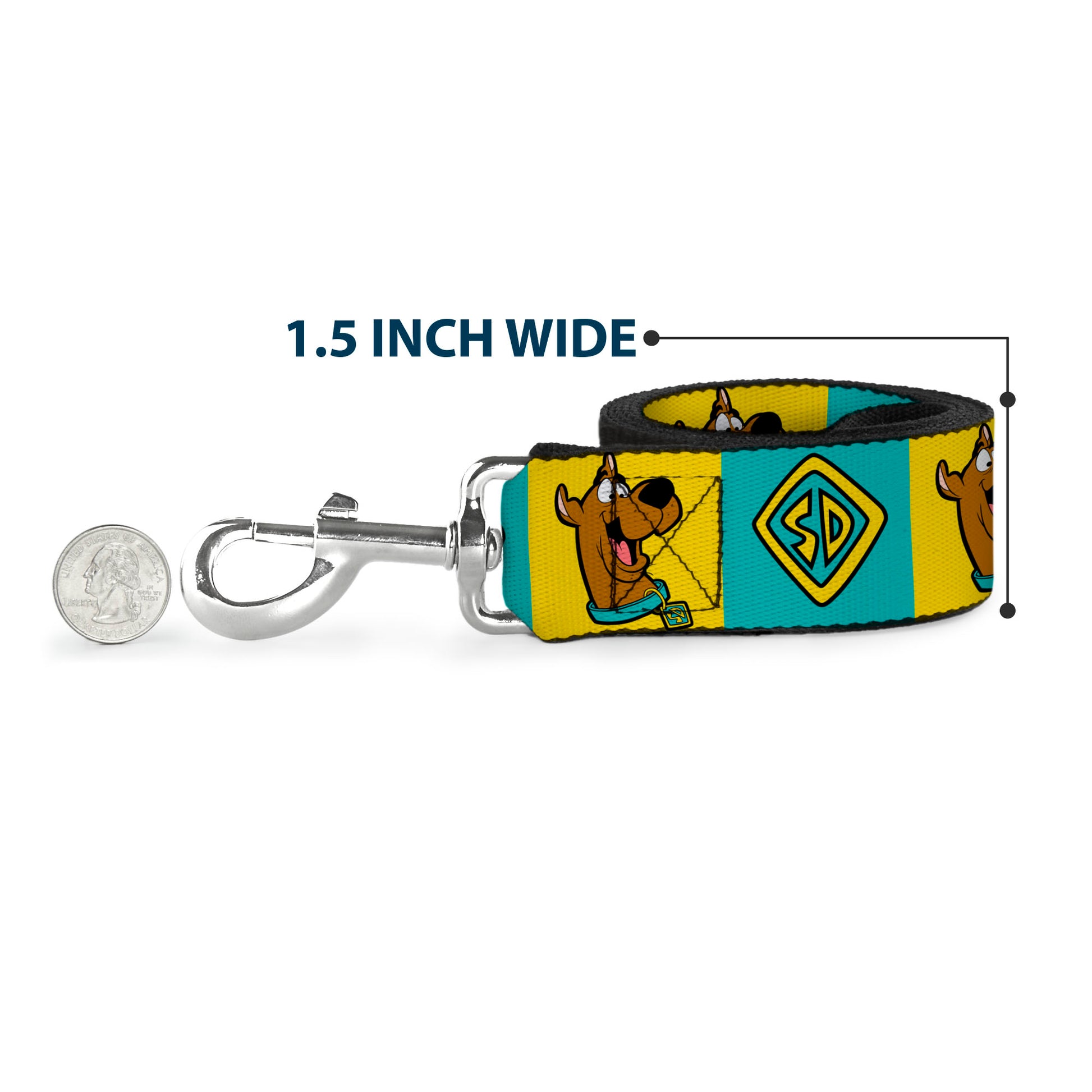Dog Leash - Scooby Doo Pose and Dog Tag Blocks Yellow/Blue Dog Leashes Scooby Doo