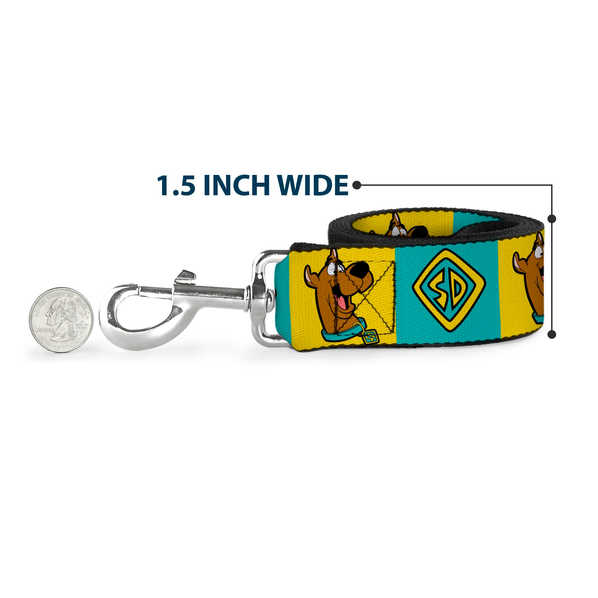 Dog Leash - Scooby Doo Pose and Dog Tag Blocks Yellow/Blue Dog Leashes Scooby Doo