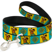 Dog Leash - Scooby Doo Pose and Dog Tag Blocks Yellow/Blue Dog Leashes Scooby Doo